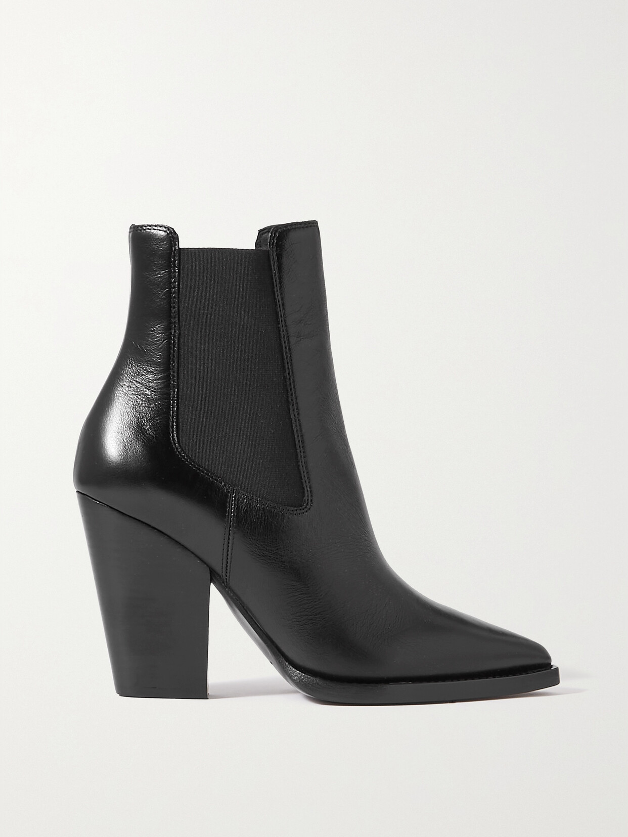 Shop Saint Laurent Theo Leather Ankle Boots In Black