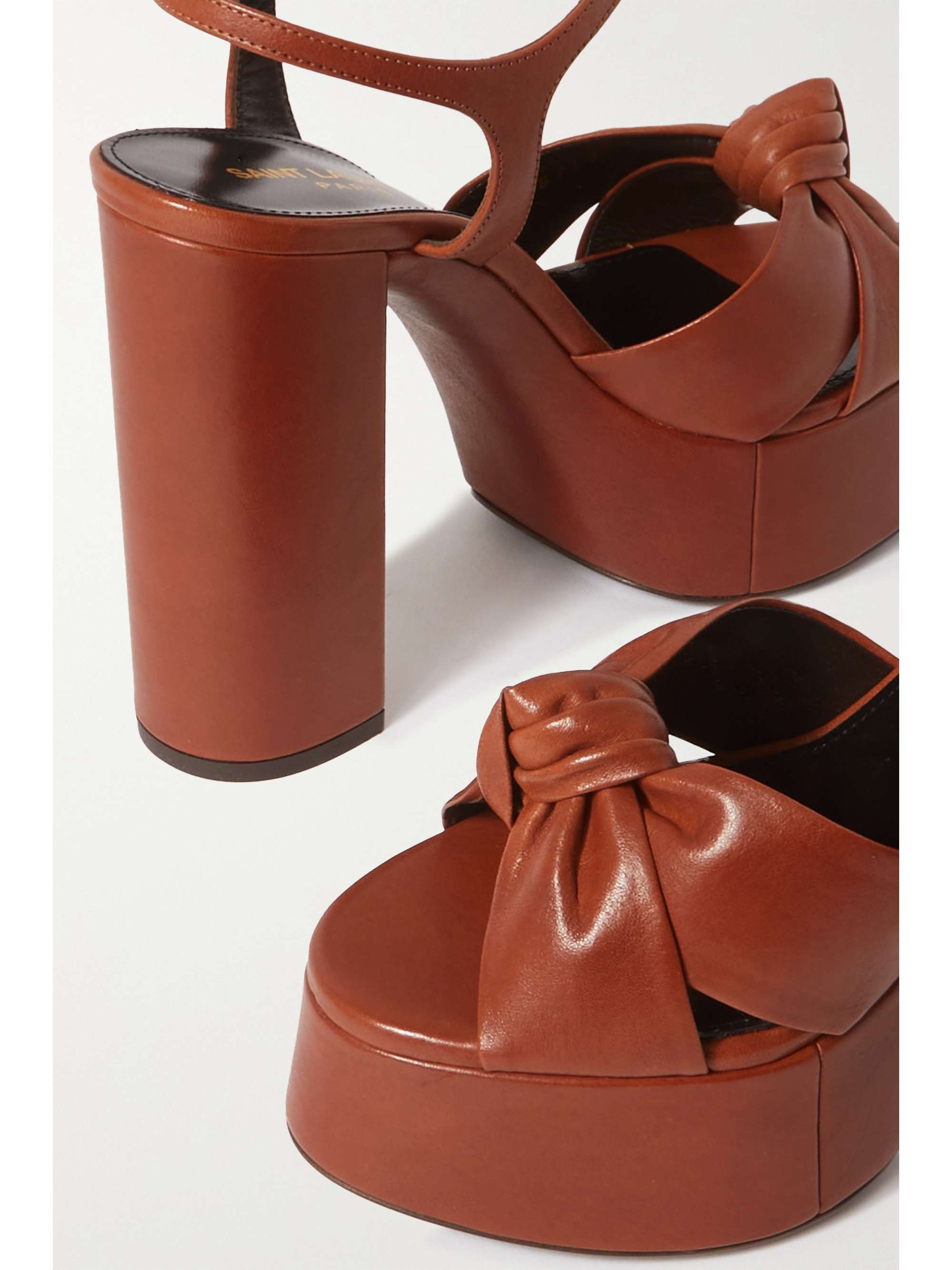 Bianca knotted leather platform sandals Outlet