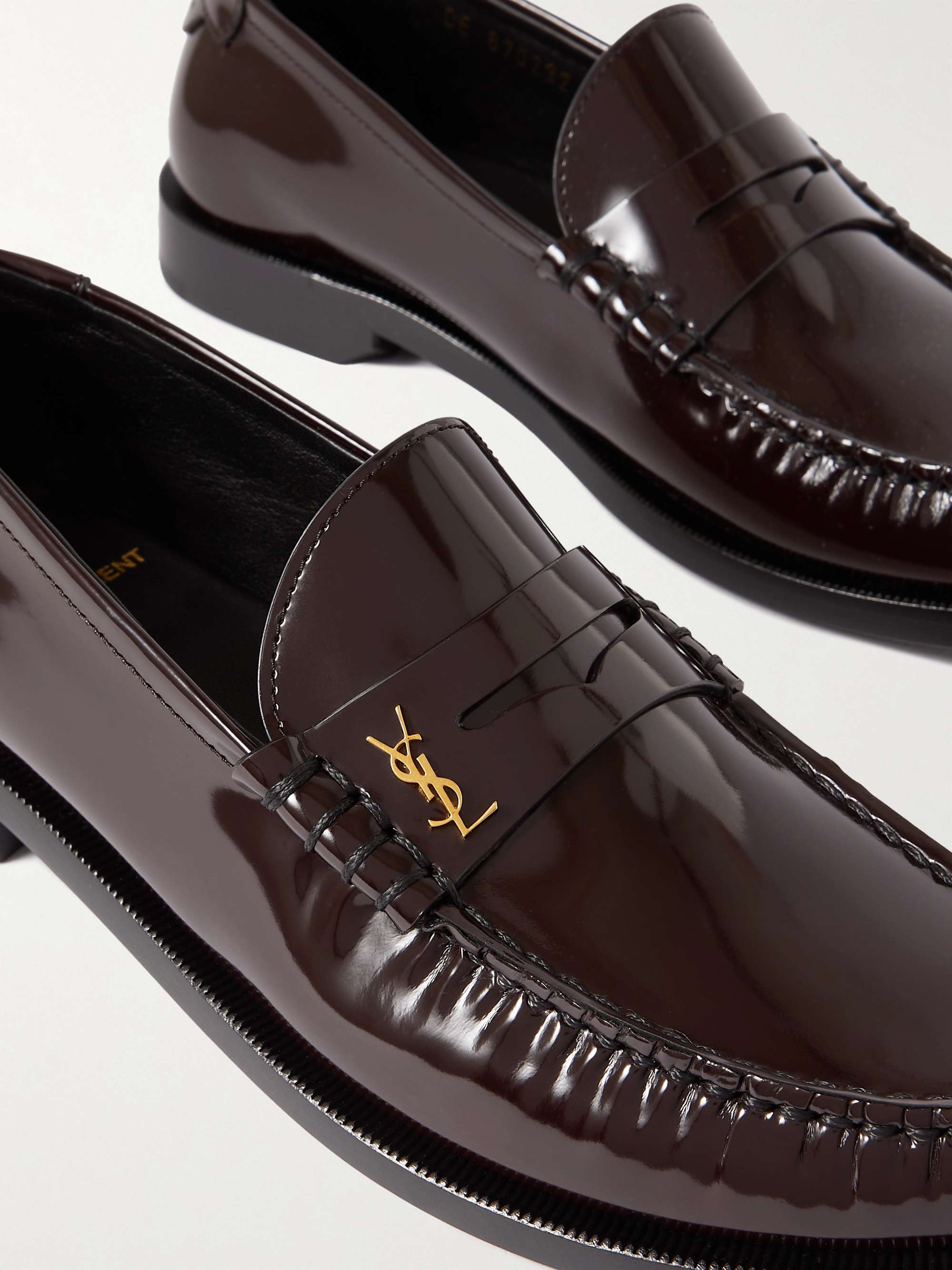 SAINT LAURENT Le Loafer logo-embellished patent-leather loafers | NET-A ...