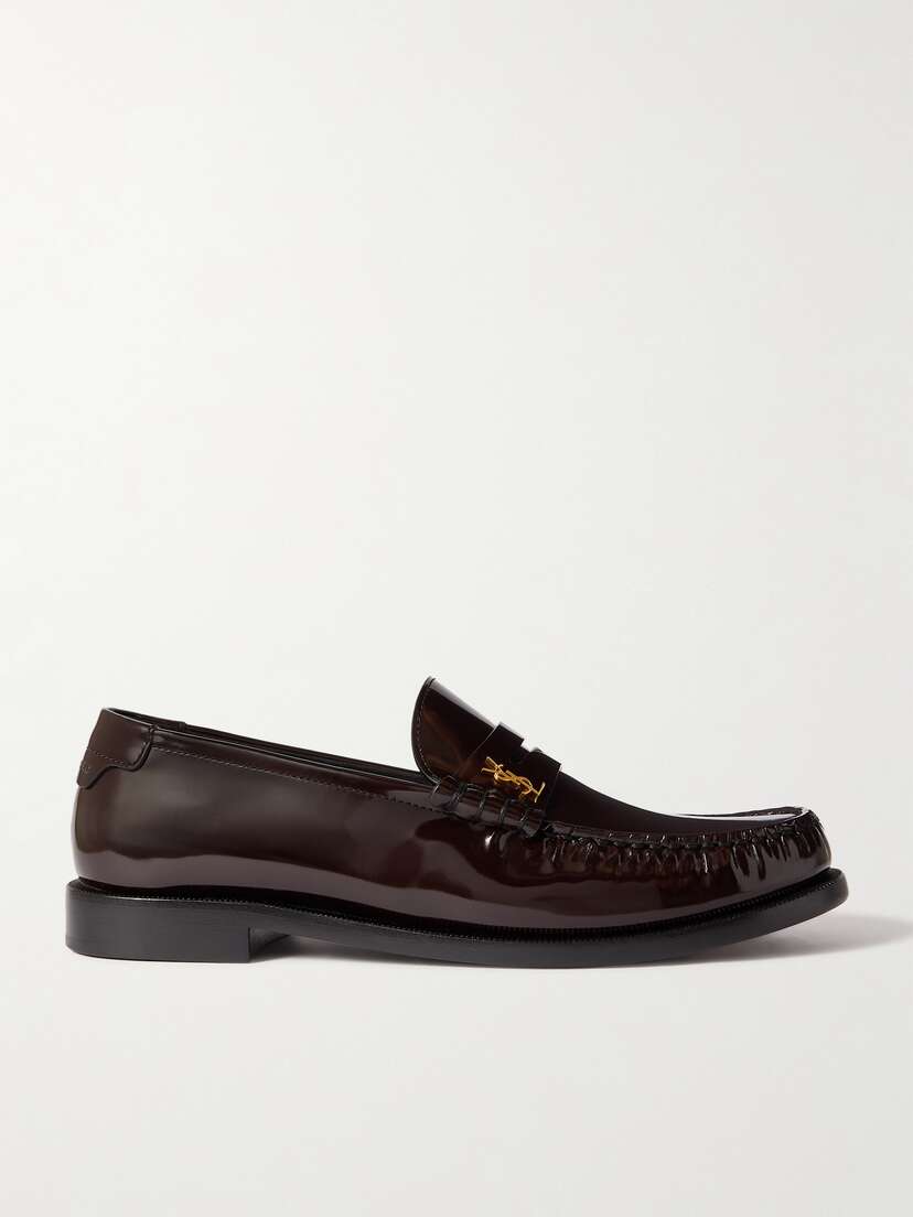 Saint Laurent Le Loafer Logo-embellished Patent-leather Loafers