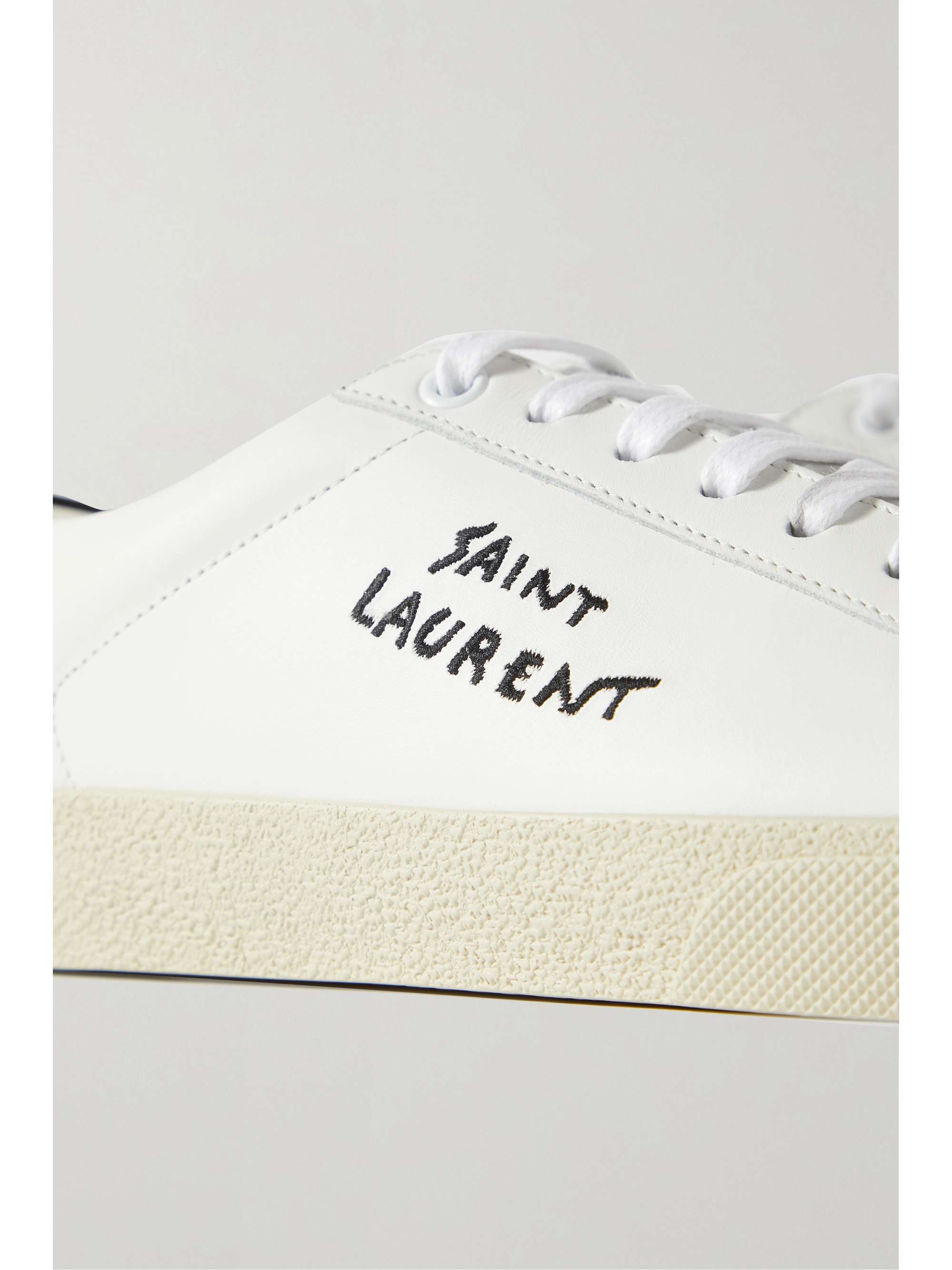 SAINT LAURENT Court Classic logo-embroidered leather sneakers | NET-A ...