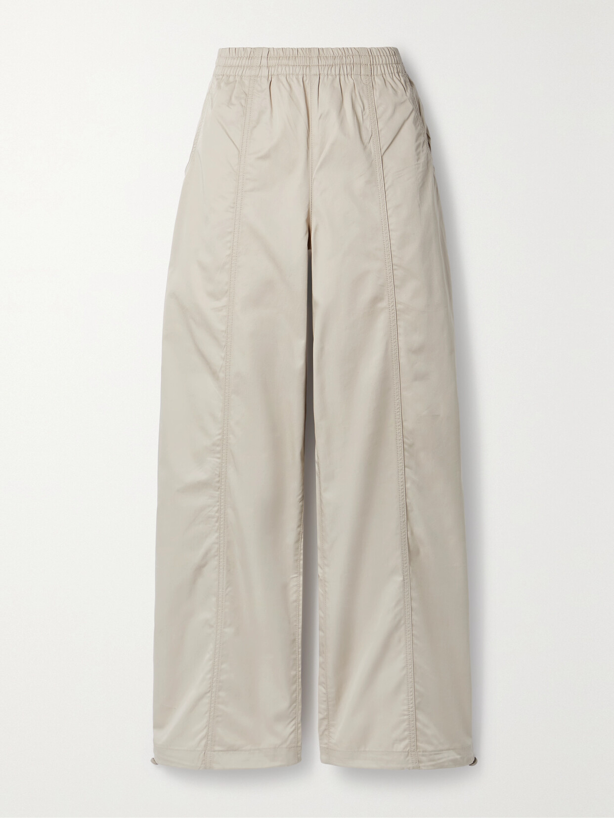 Shop Agolde Dakota Cotton-poplin Track Pants In Neutrals