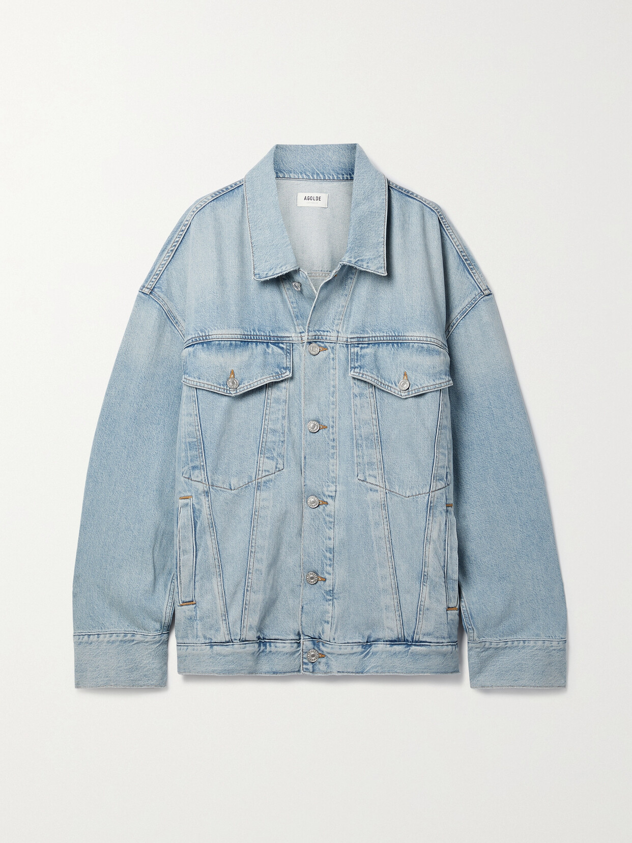 Shop Agolde + Net Sustain Wayne Oversized Organic Denim Jacket In Blue