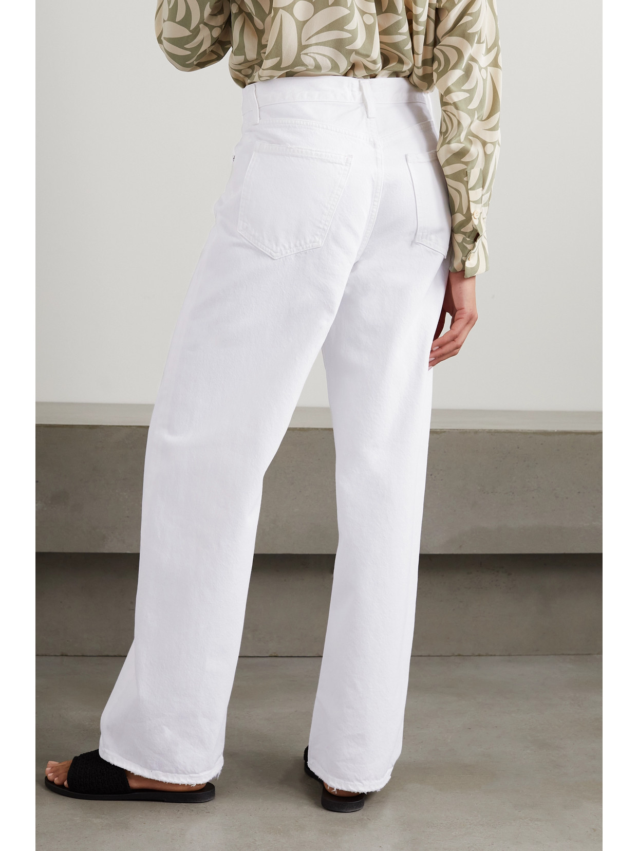 Agolde Women's Milkshake (white) Baggy Wide-leg Low-rise Organic-denim Jeans In Gray