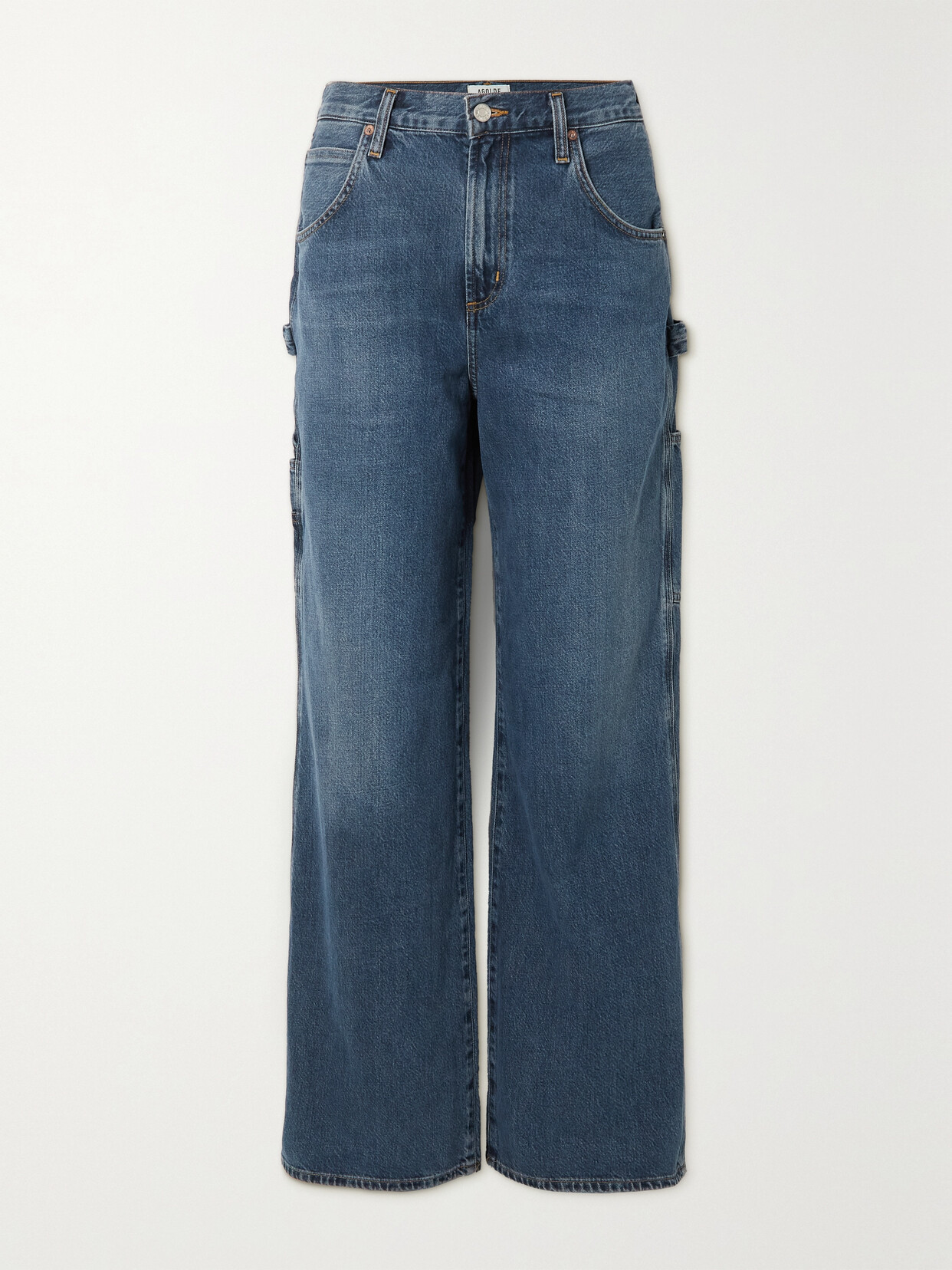 Shop Agolde + Net Sustain Magda Low-rise Boyfriend Organic Jeans In Blue