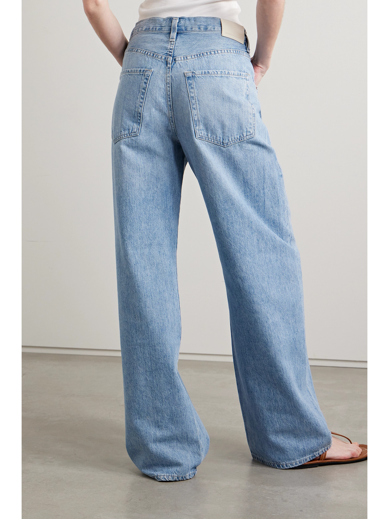 Shop Citizens Of Humanity + Net Sustain Brynn High-rise Wide-leg Organic Jeans In Blue