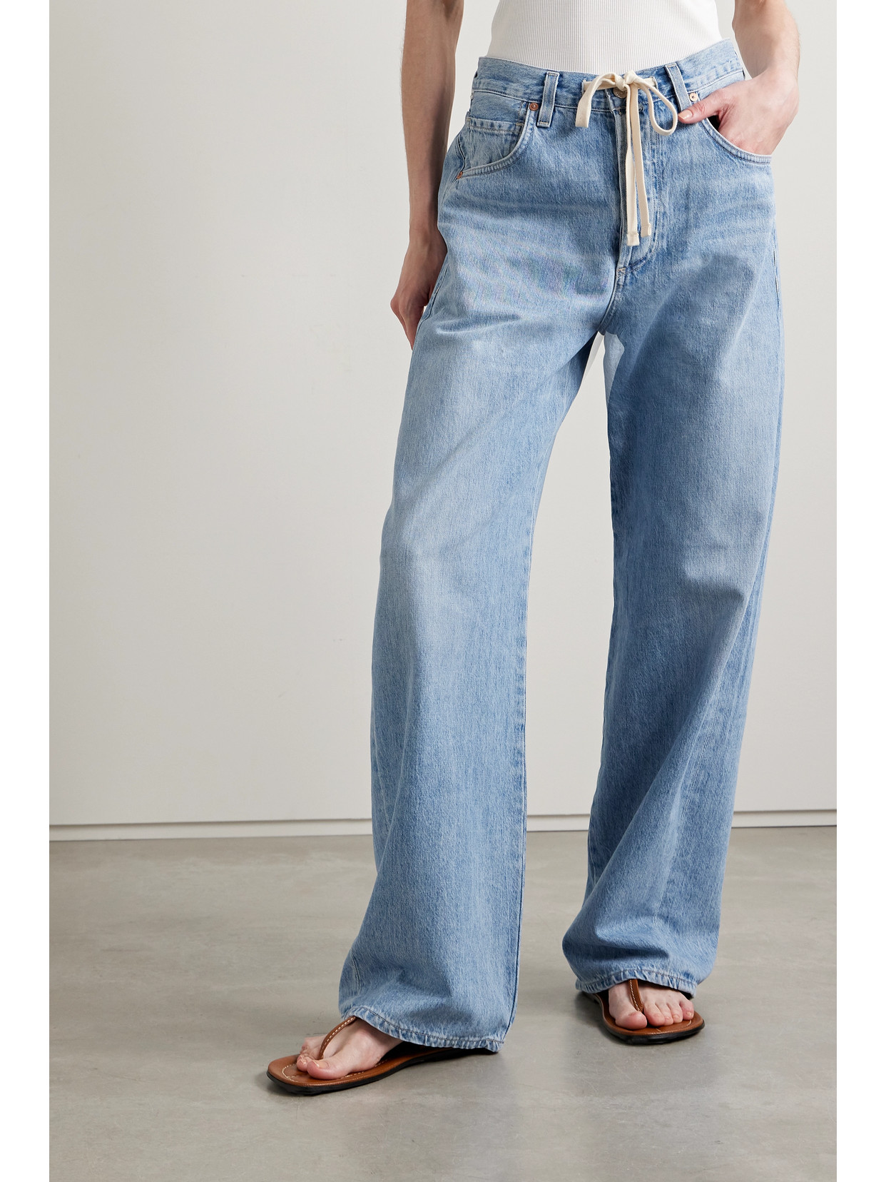 Shop Citizens Of Humanity + Net Sustain Brynn High-rise Wide-leg Organic Jeans In Blue