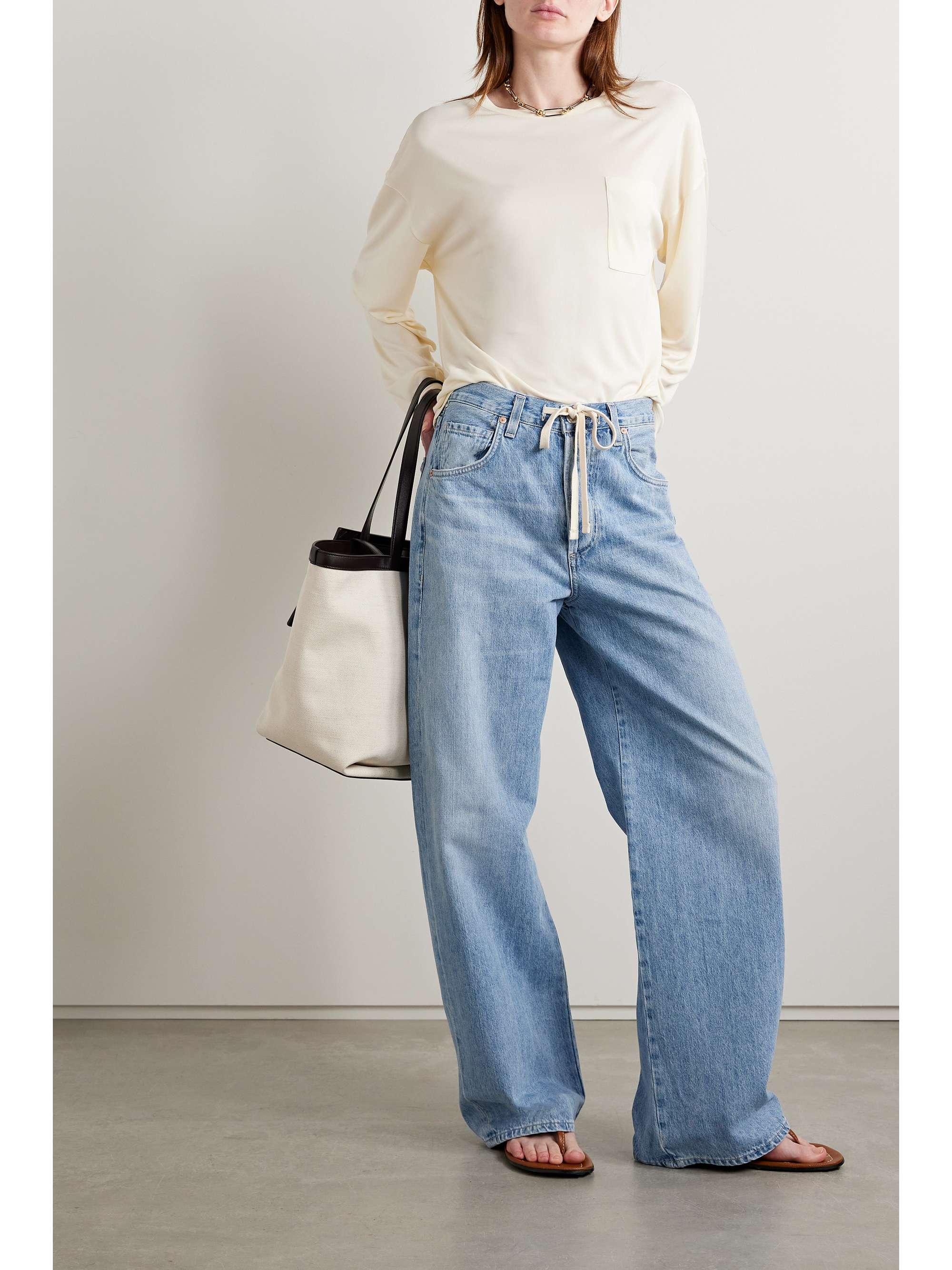 + NET SUSTAIN Brynn high-rise wide-leg organic jeans