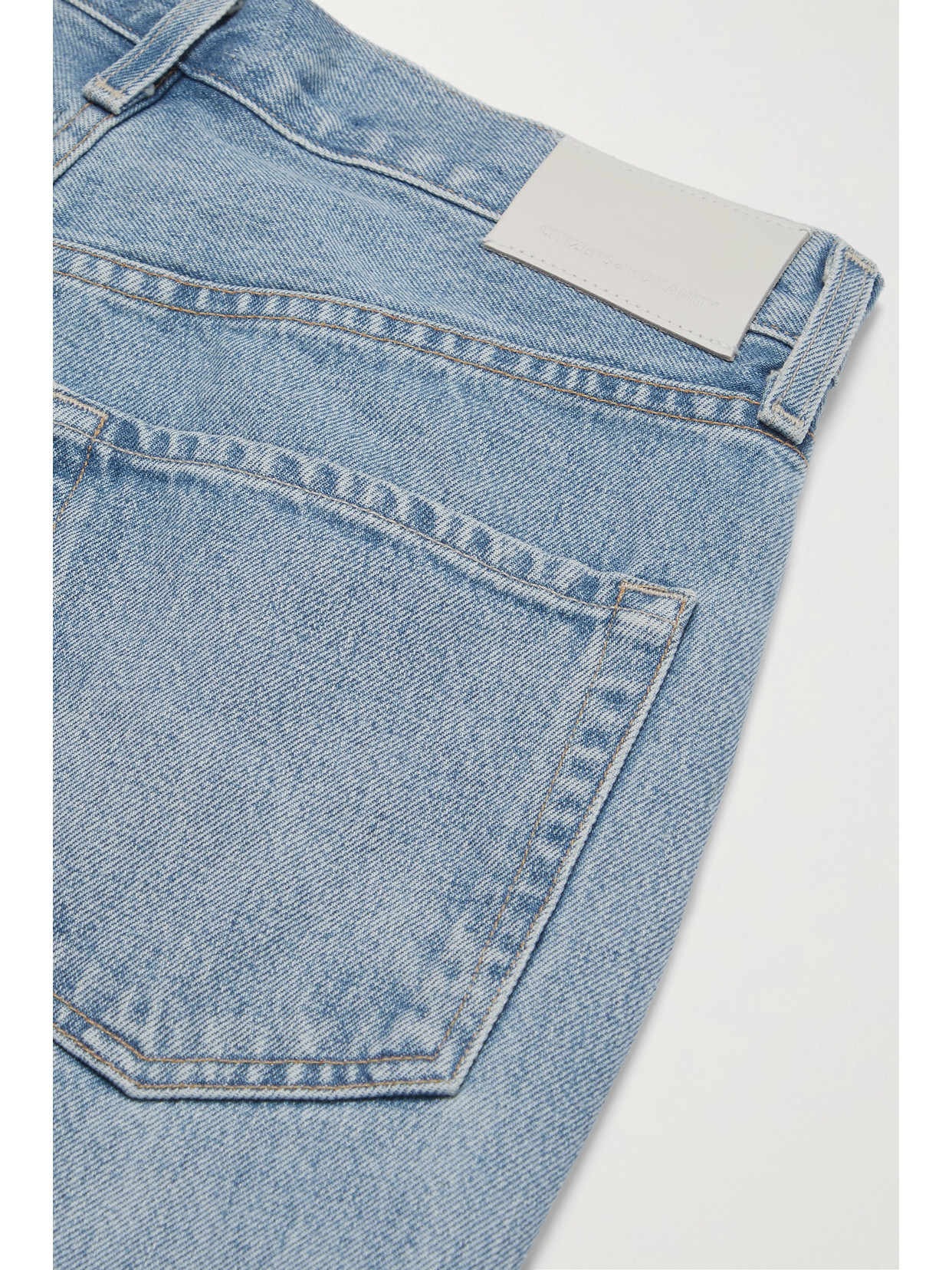 Shop Citizens Of Humanity + Net Sustain Ayla Baggy Cuffed Crop High-rise Wide-leg Organic Jeans In Blue