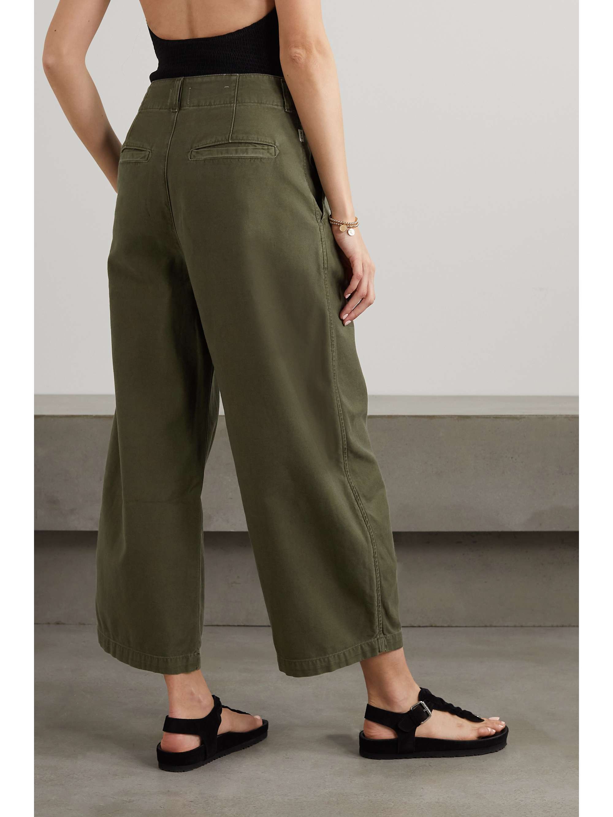 CITIZENS OF HUMANITY Payton cropped pleated cotton-twill boyfriend pants