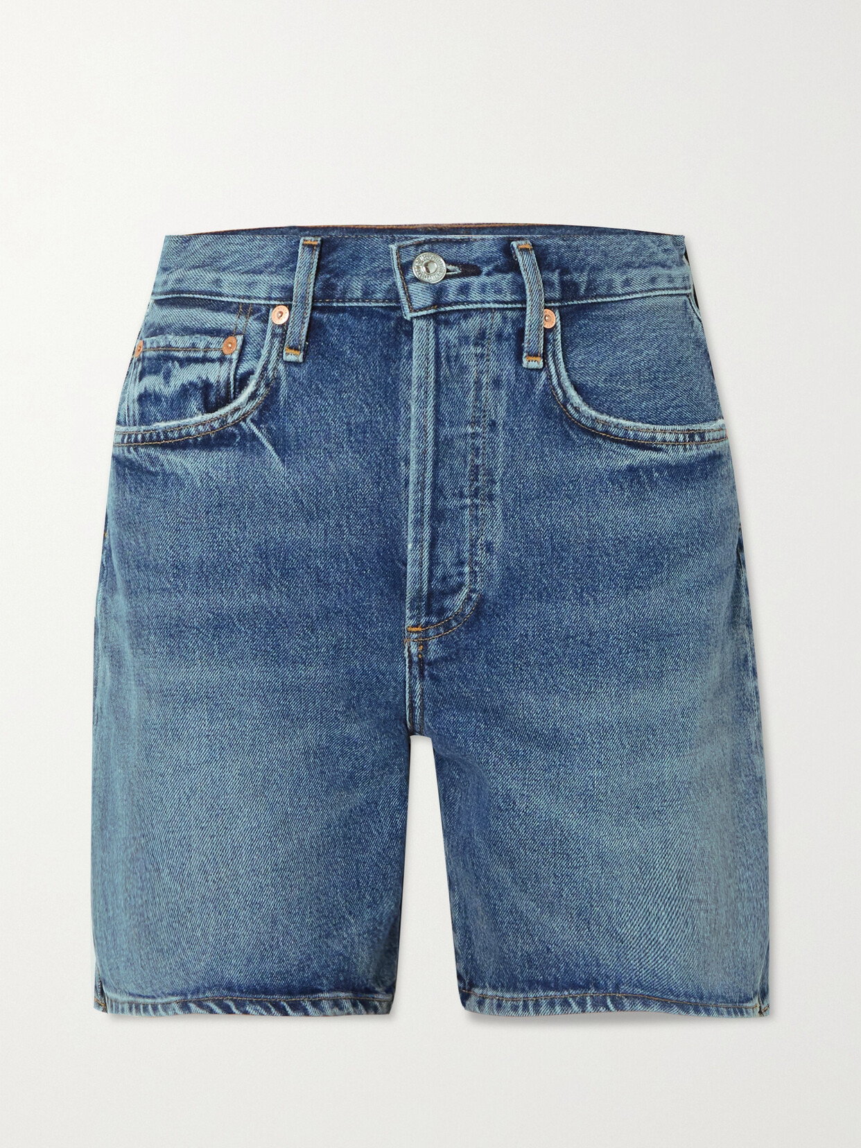 Citizens Of Humanity + Net Sustain Marlow Distressed Organic Denim Shorts In Blue