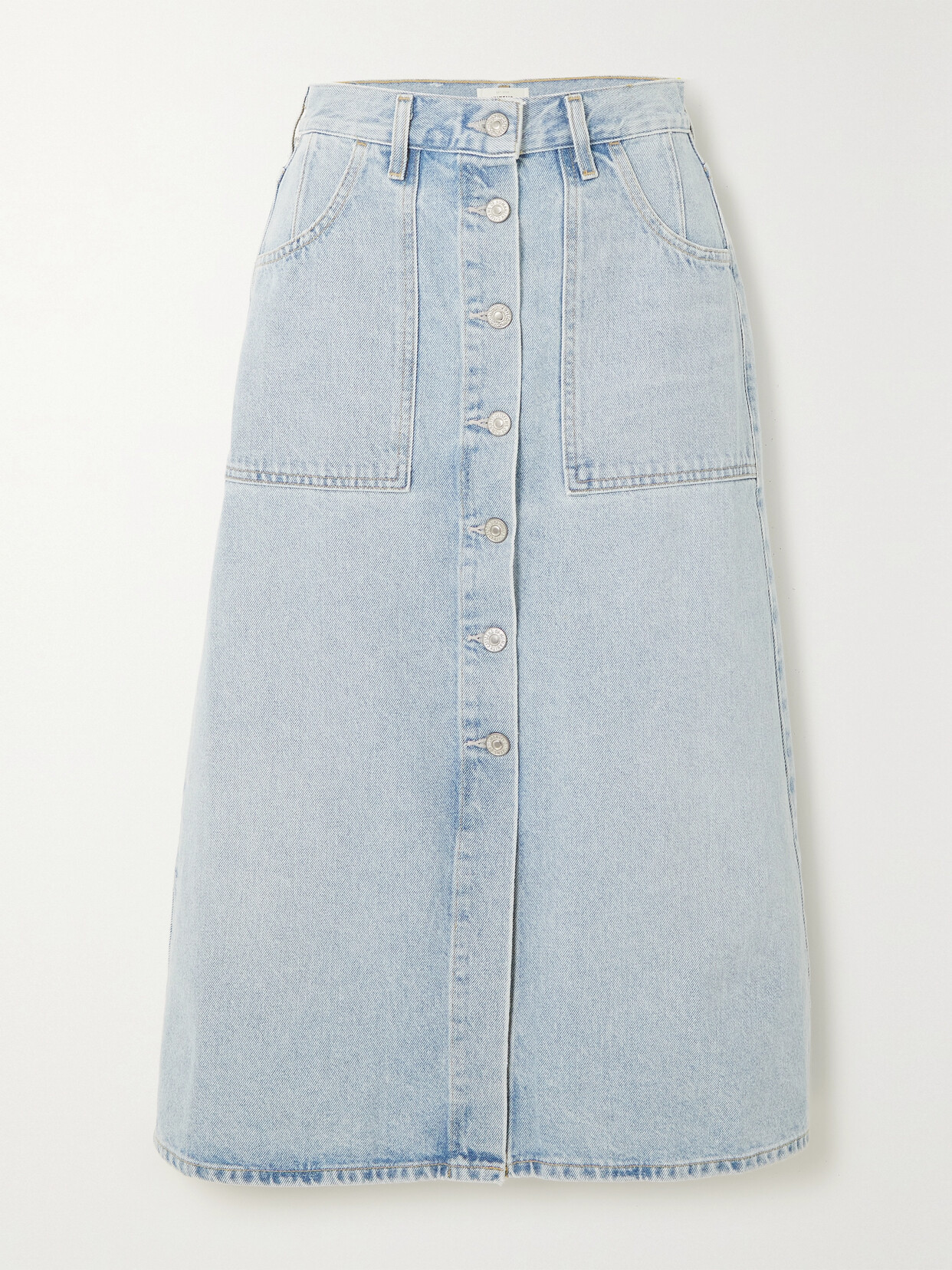 Shop Citizens Of Humanity Anouk Denim Midi Skirt In Blue