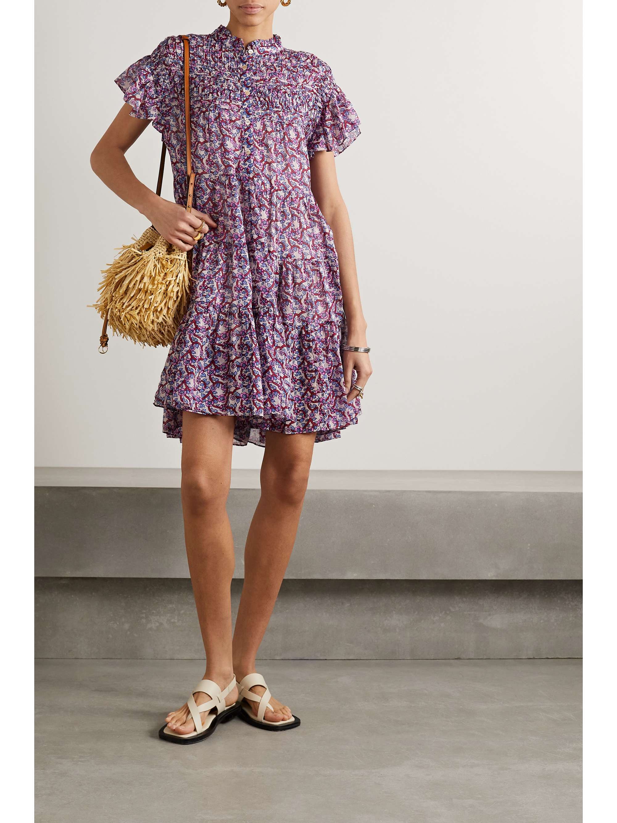 ISABEL ÉTOILE Lanikaye tiered floral-print cotton-voile mini dress NET-A-PORTER