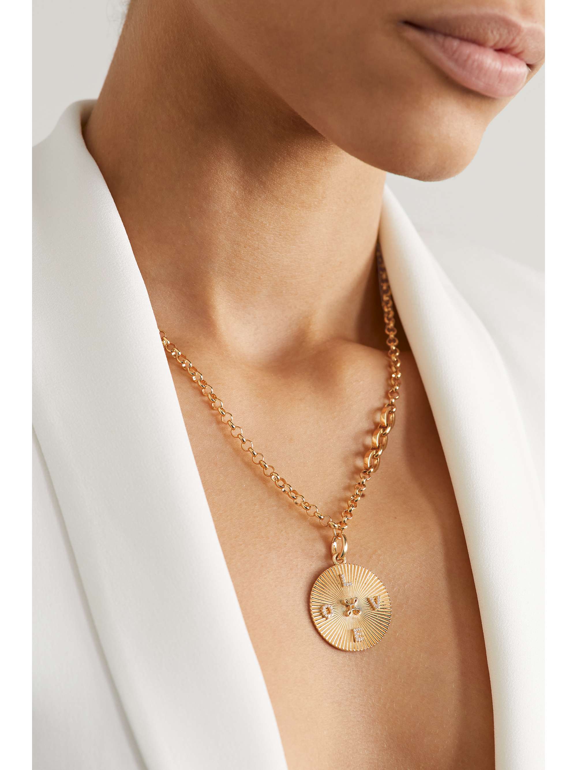 FOUNDRAE Love Token 18-karat gold diamond pendant