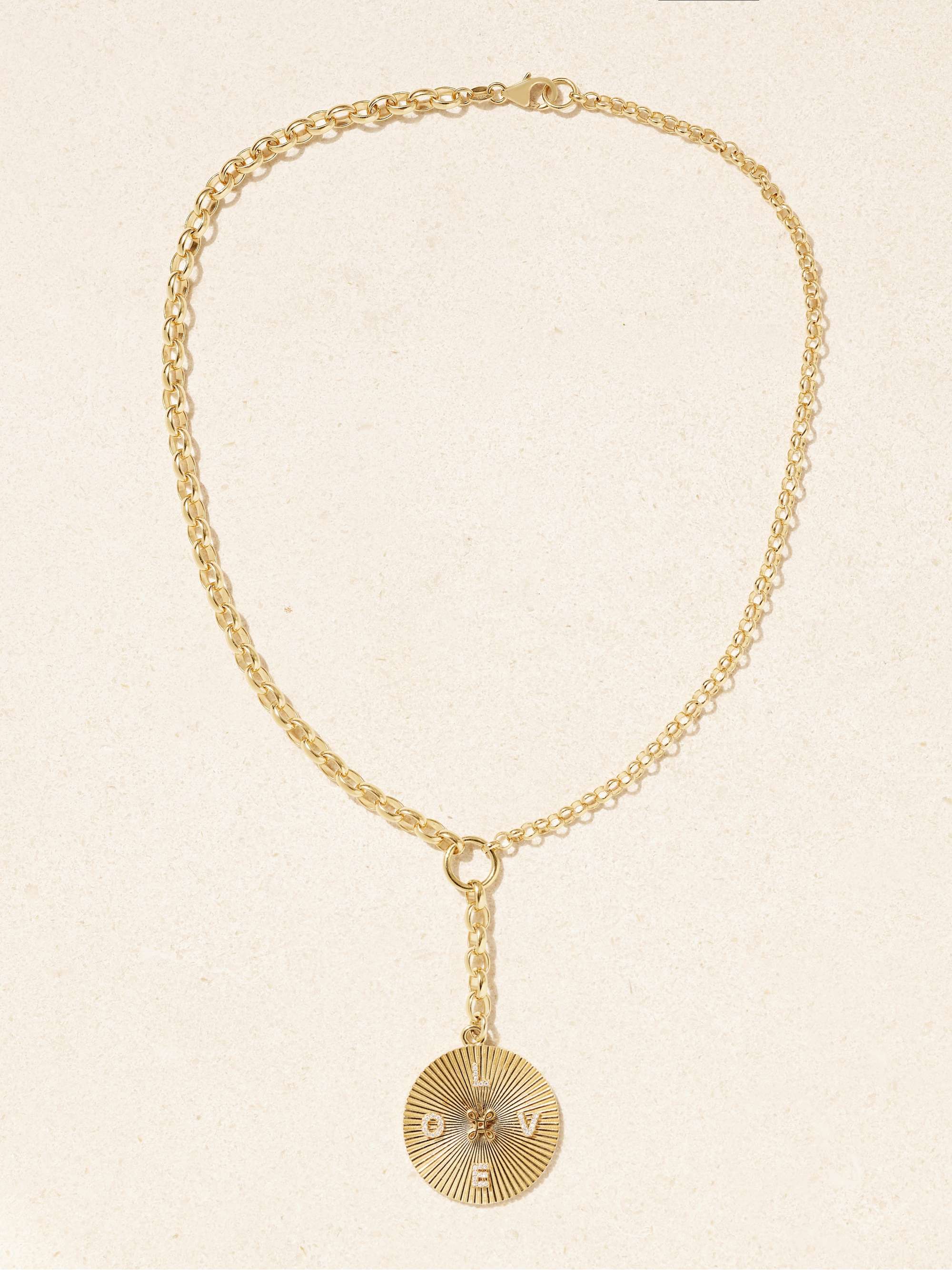 FOUNDRAE Love 18-karat gold diamond necklace