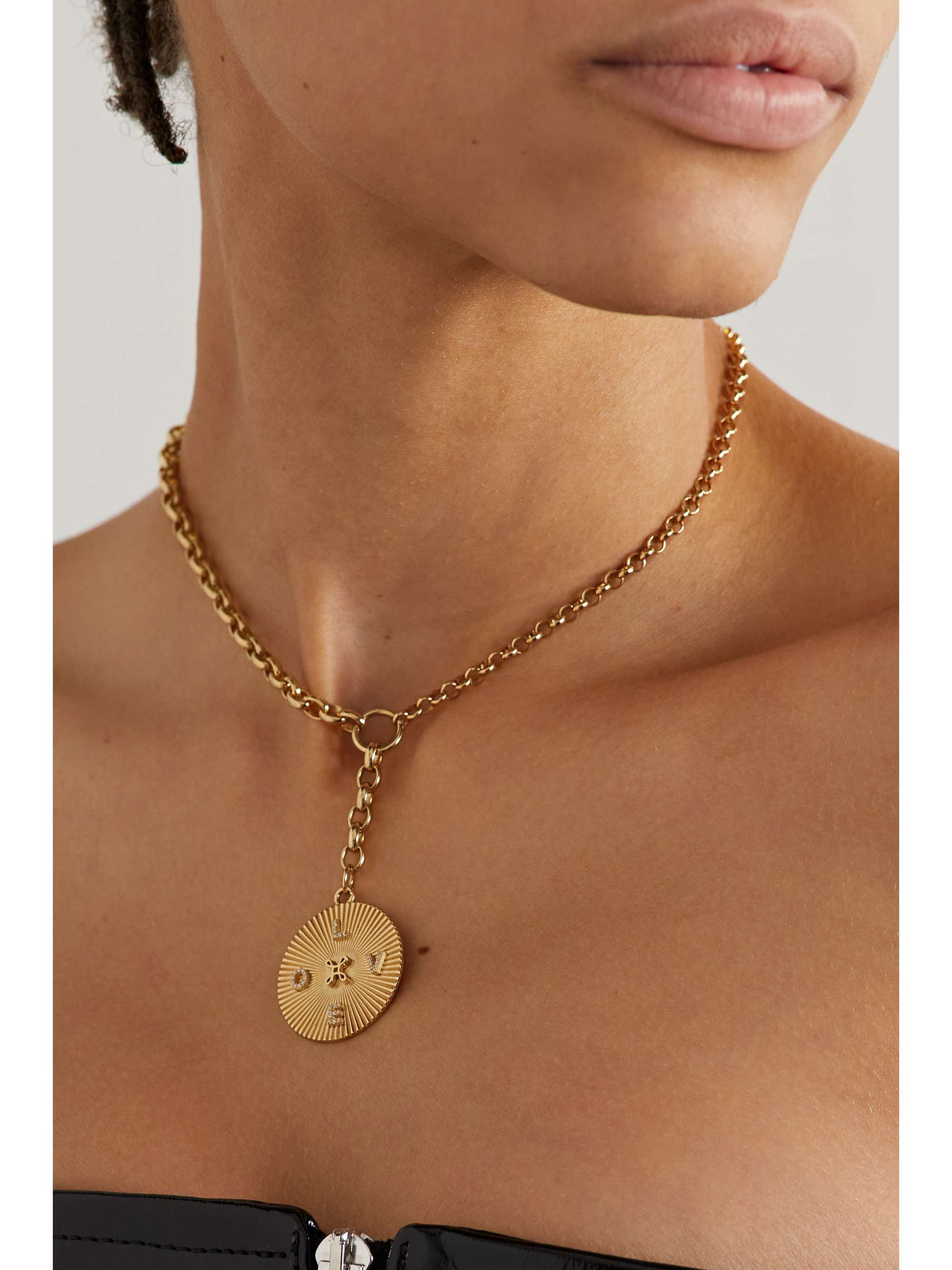 FOUNDRAE Love 18-karat gold diamond necklace