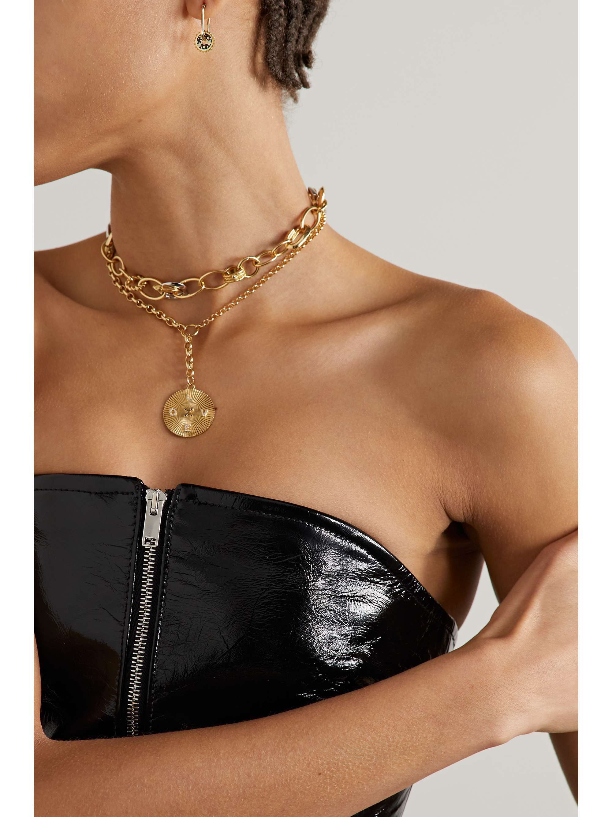 FOUNDRAE Love 18-karat gold diamond necklace