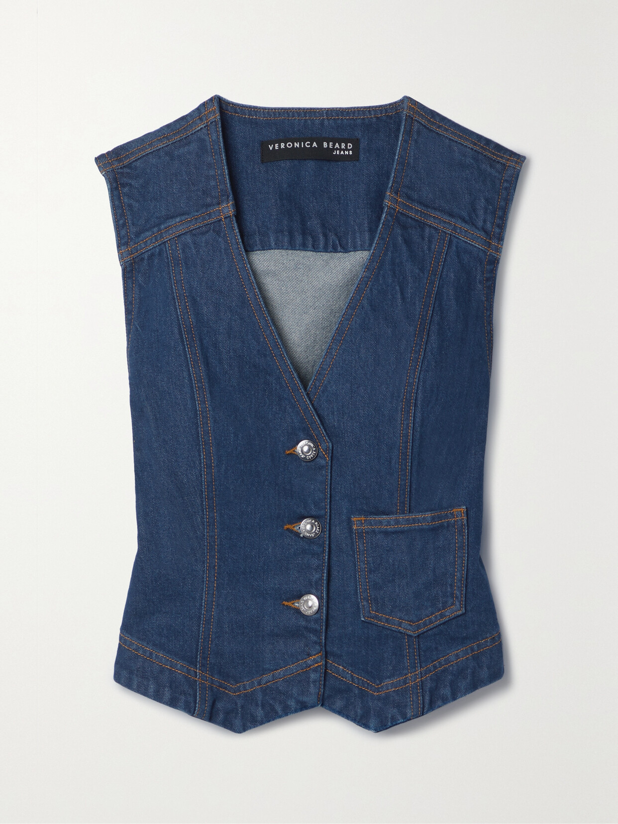 Veronica Beard Valeria Denim Vest In Blue