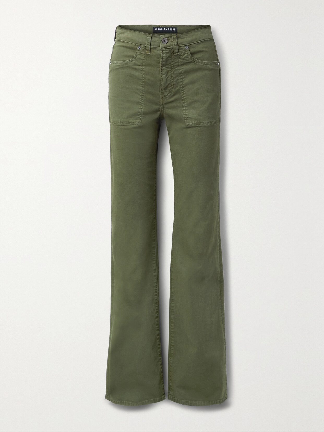 Veronica Beard - Crosbie Cotton-blend Twill Wide-leg Pants - Green