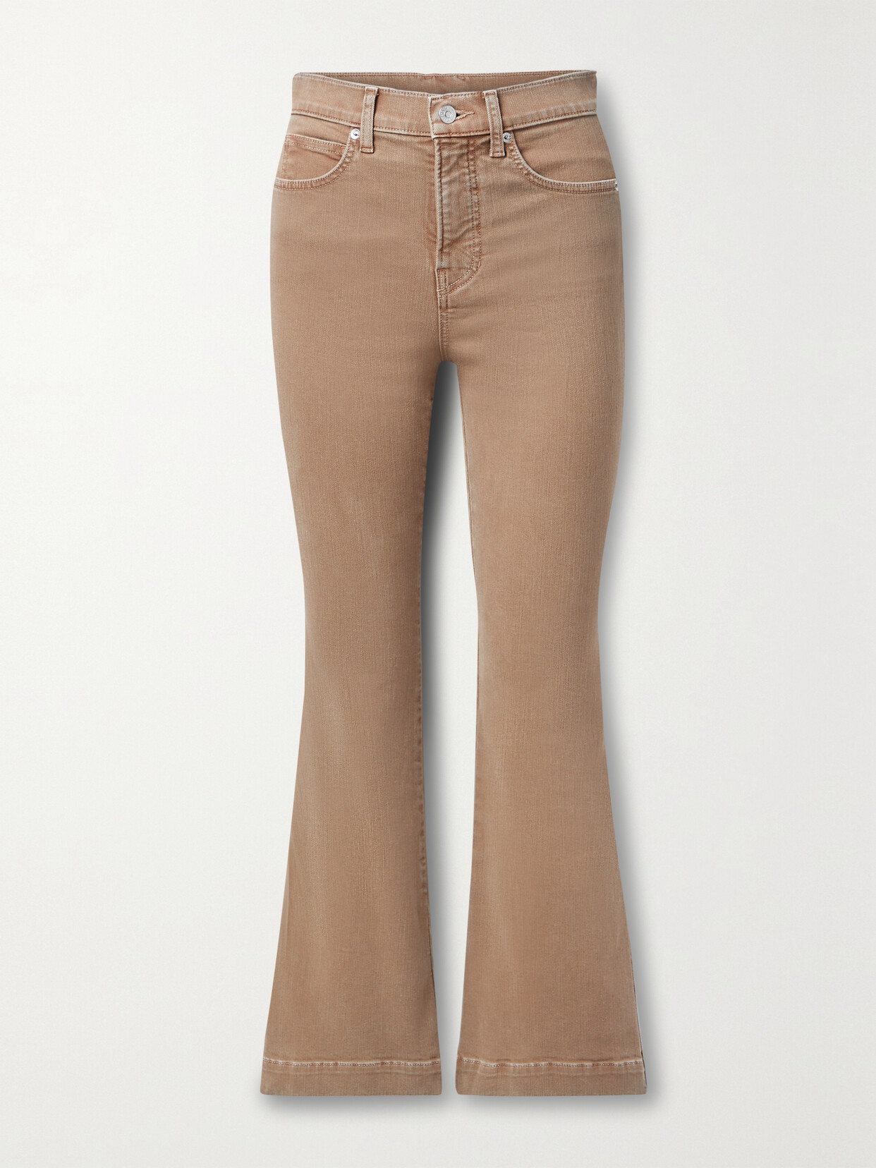 Veronica Beard - Carson Cropped High-rise Flared Jeans - Brown