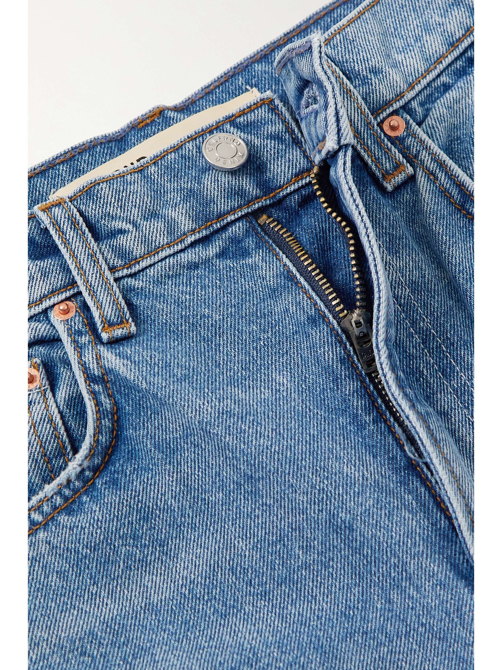 GRLFRND ハイライズ ストレートジーンズ ダメージ加工