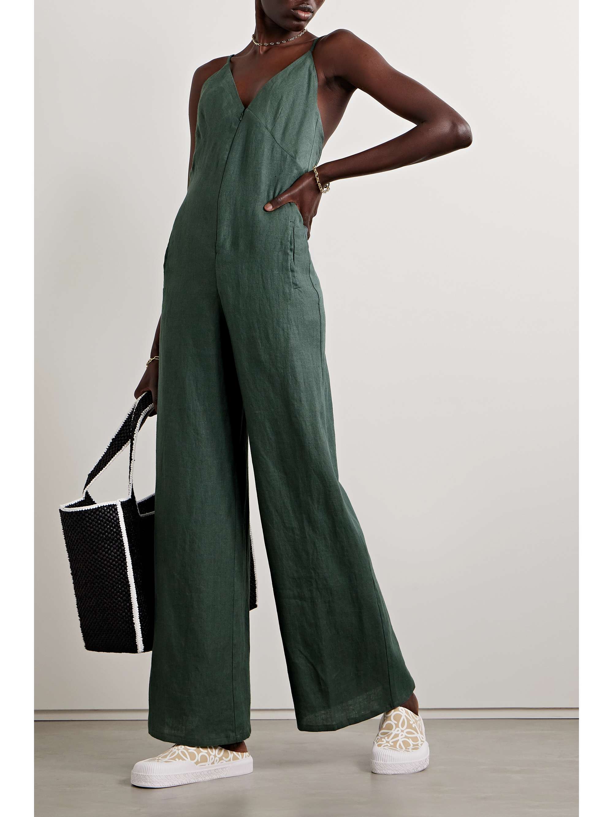 RIVET UTILITY + NET SUSTAIN Foxy openback linen jumpsuit NETAPORTER