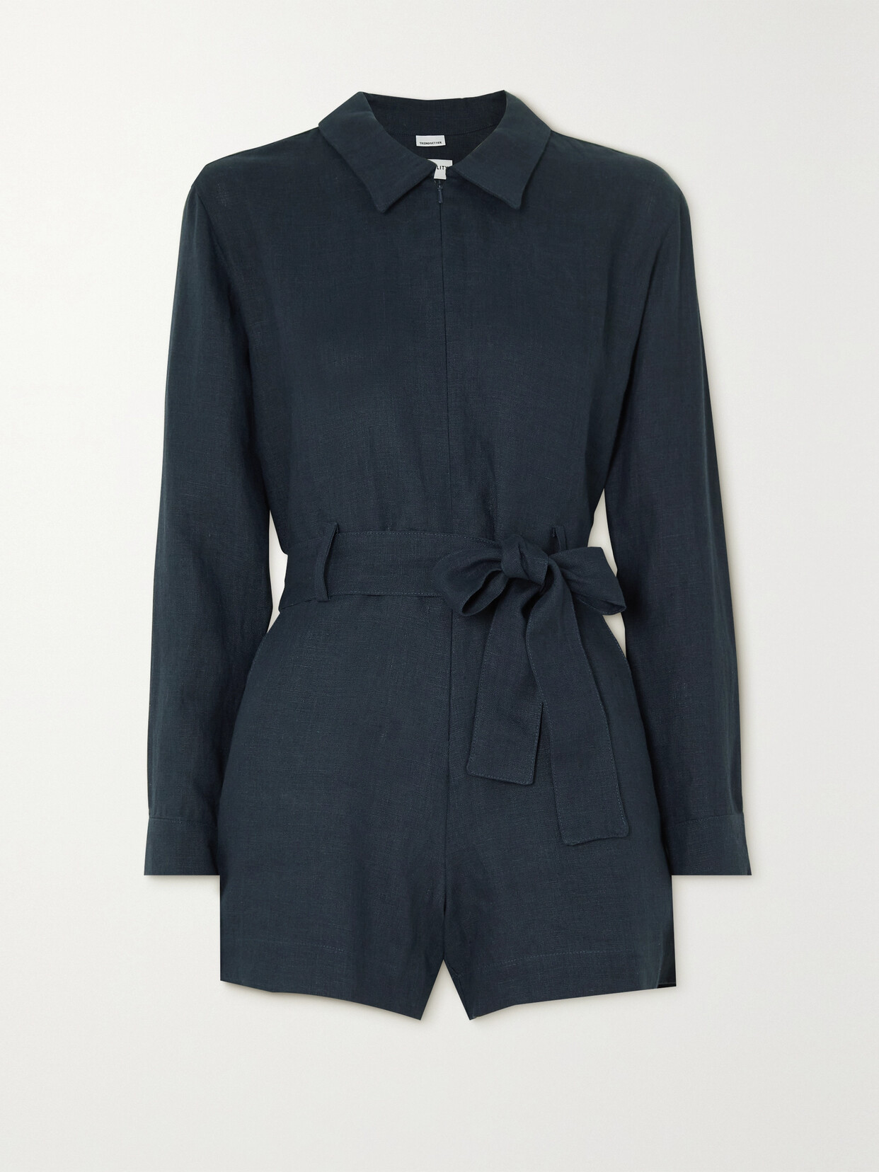 Rivet Utility + Net Sustain Trendsetter Belted Linen Playsuit - Blue