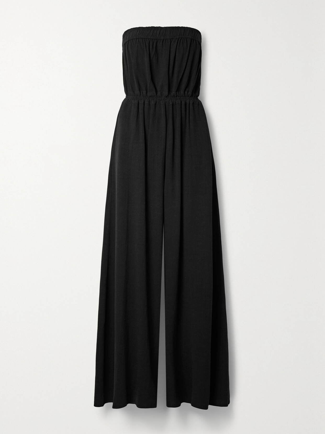 Rivet Utility - + Net Sustain Queen Strapless Voile Wide-leg Jumpsuit - Black