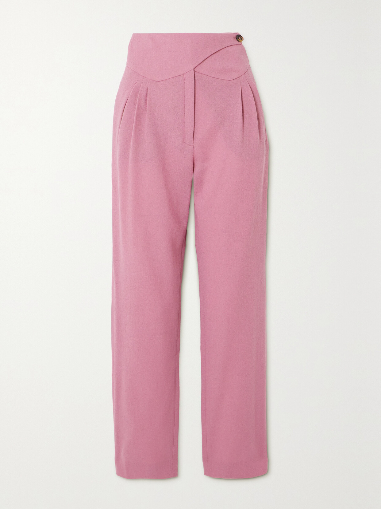 Blazé Milano - Basque Pleated Wool-crepe Straight-leg Pants - Pink