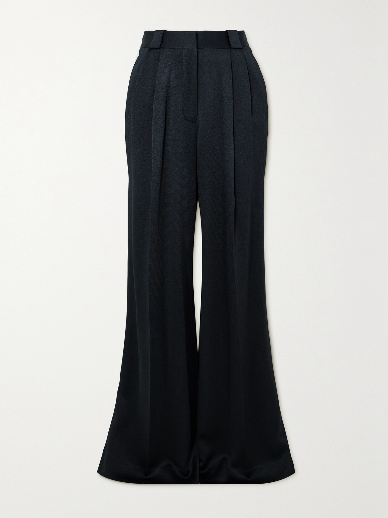 BLAZÉ MILANO HUSI SATIN-CREPE WIDE-LEG PANTS