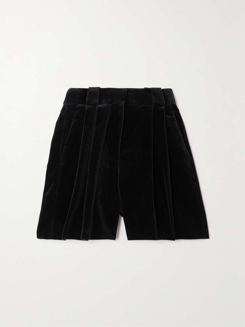 Blazé Milano Fell Pleated Velvet Shorts