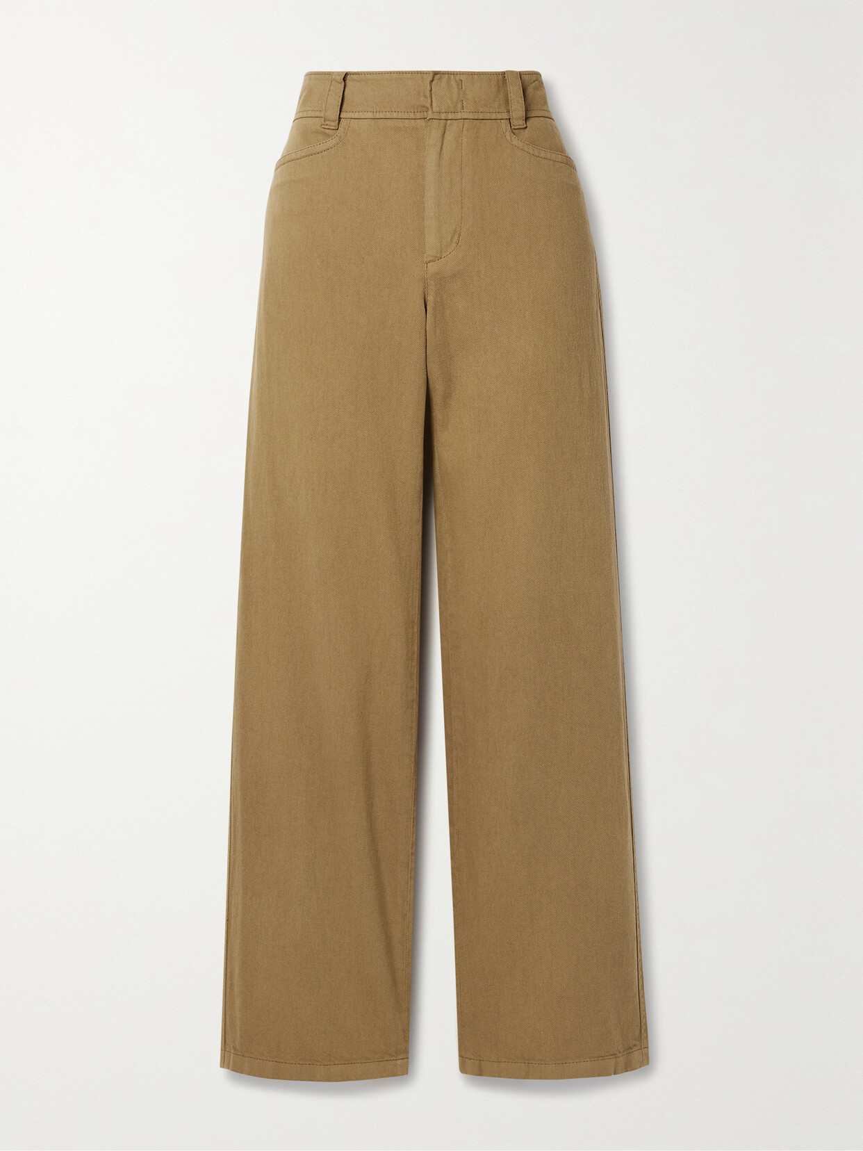 Vince - Cotton, Lyocell And Linen-blend Twill Straight-leg Pants - Brown