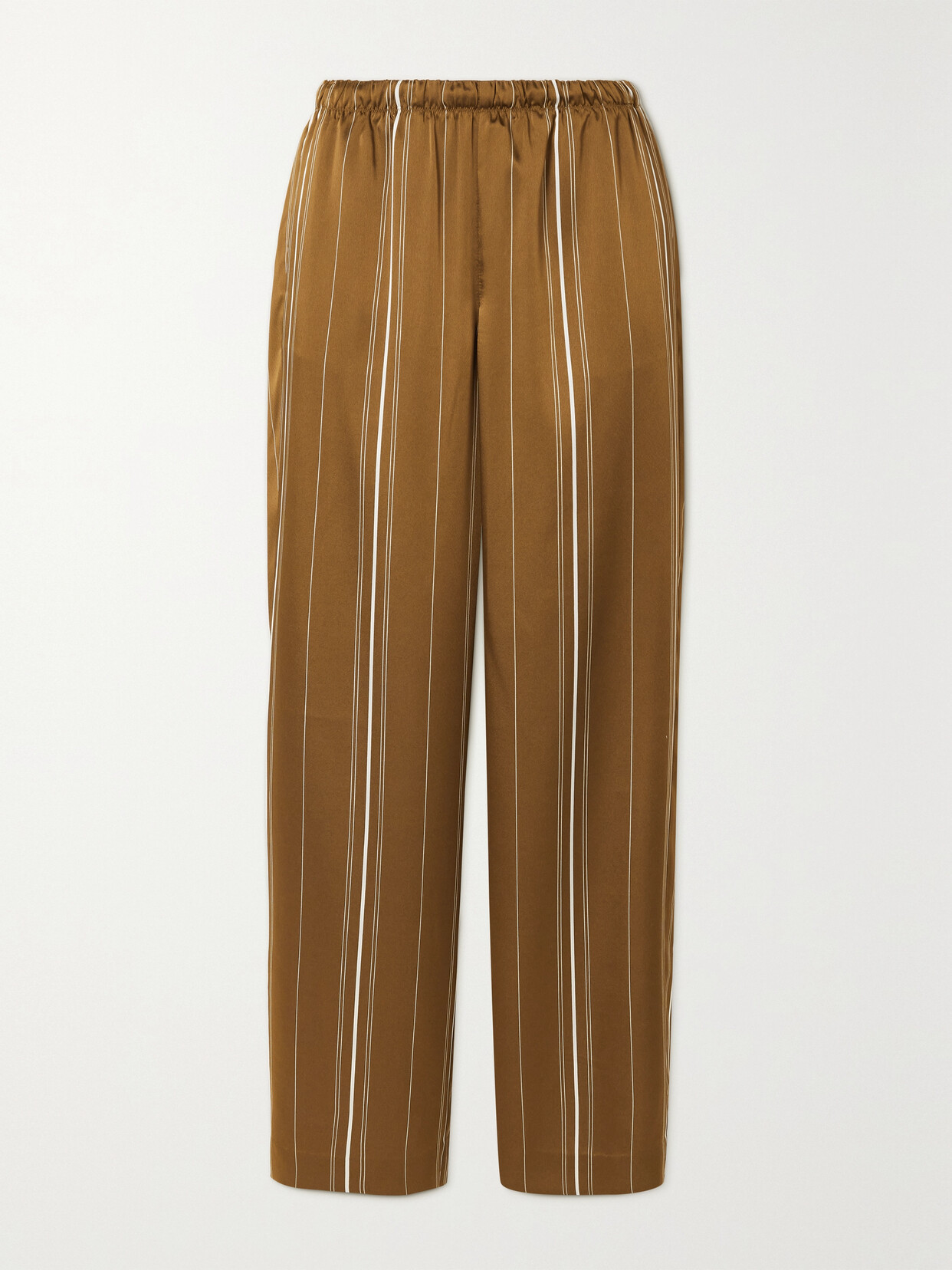 Vince - Striped Duchesse-satin Pants - Green