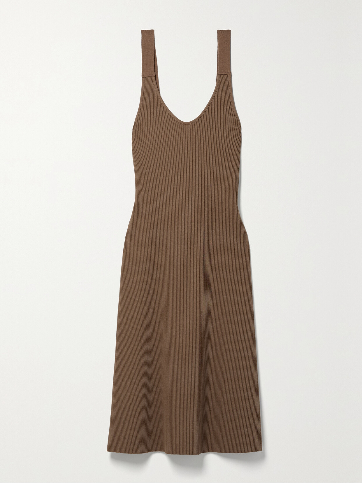 Vince - Ribbed Stretch-jersey Midi Dress - Neutrals