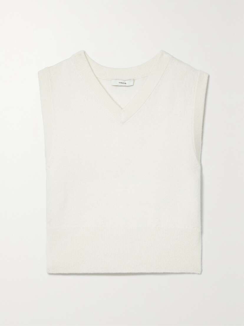 Vince Cropped Wool-blend Vest - x large