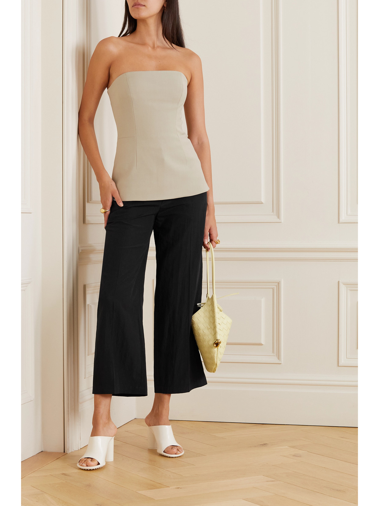 Vince Cropped Tencel Lyocell-blend Straight-leg Pants In Black