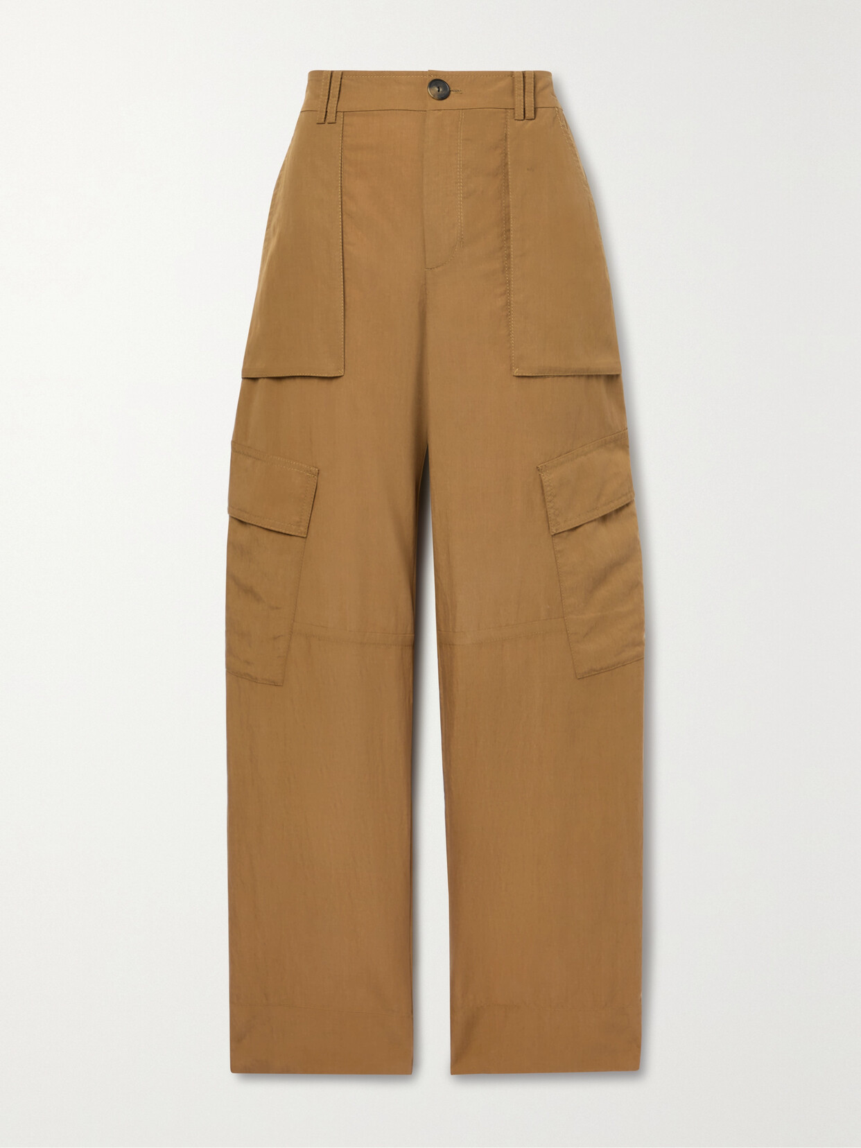 Vince Wide-leg Tencel Cargo Pants In Brown