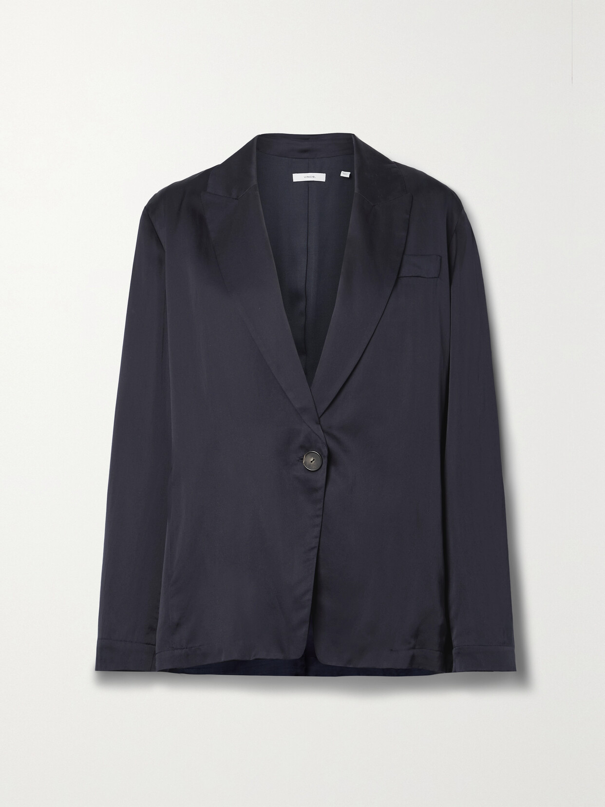 Vince - Silk And Cotton-blend Habotai Blazer - Blue