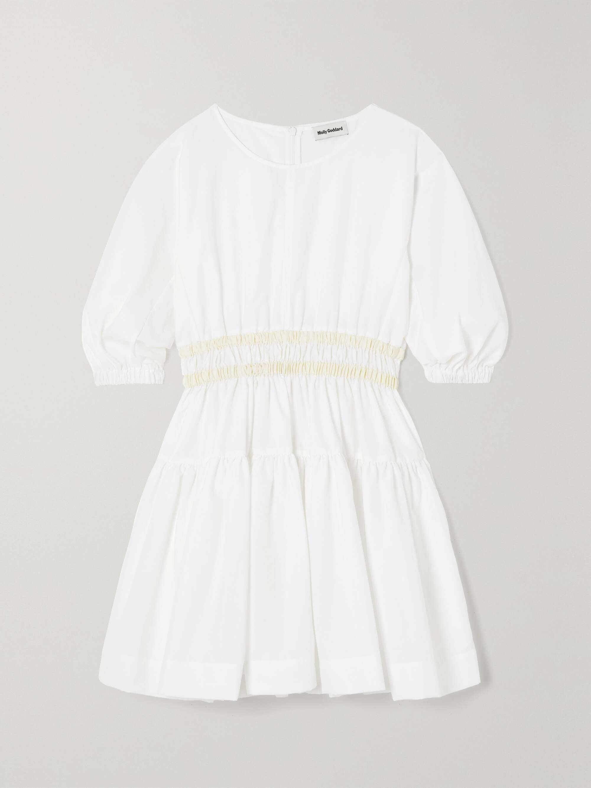 MOLLY GODDARD Tiffany shirred grosgrain-trimmed taffeta mini dress ...