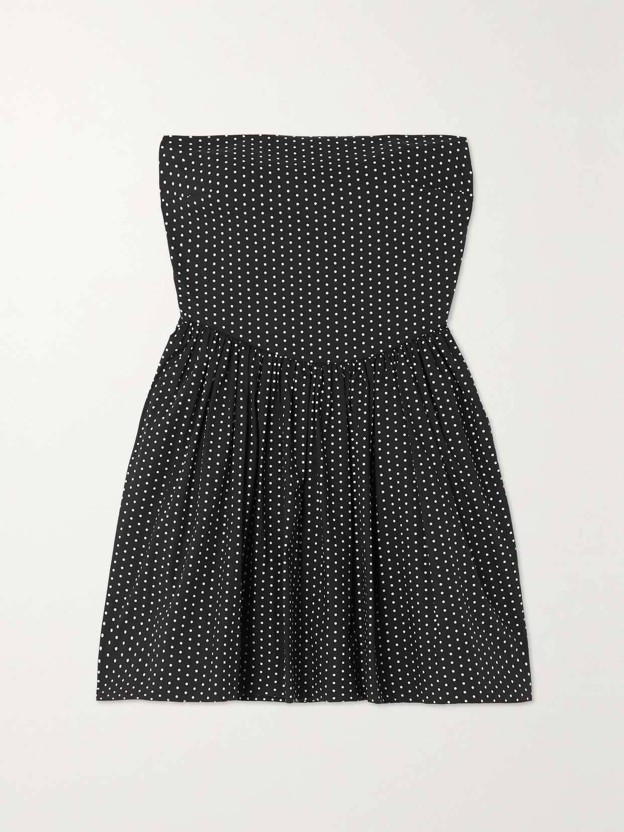 Molly Goddard - Hannah Strapless Polka-dot Cotton-poplin Mini Dress - Black