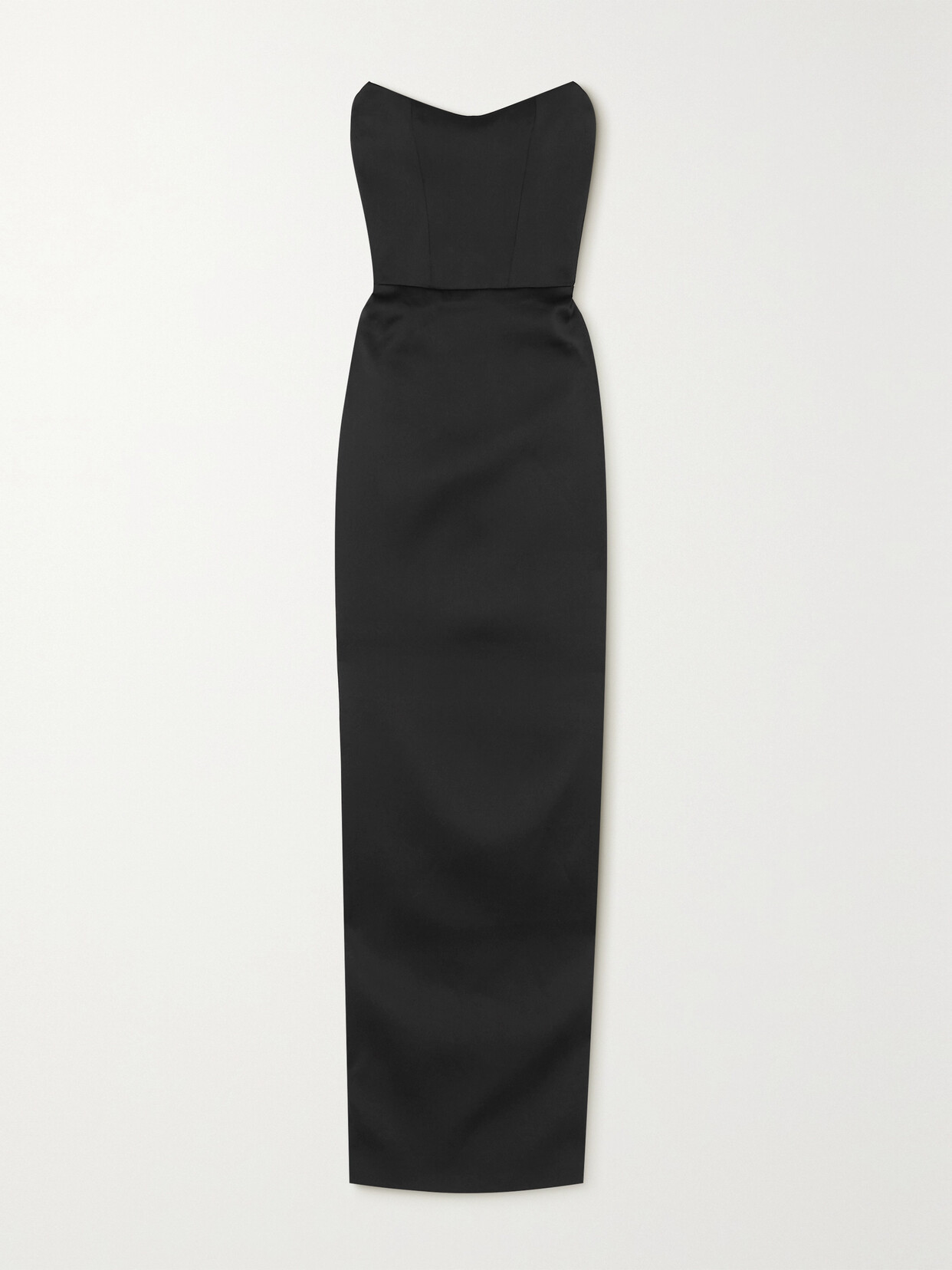 RASARIO - Strapless Satin Gown - Black