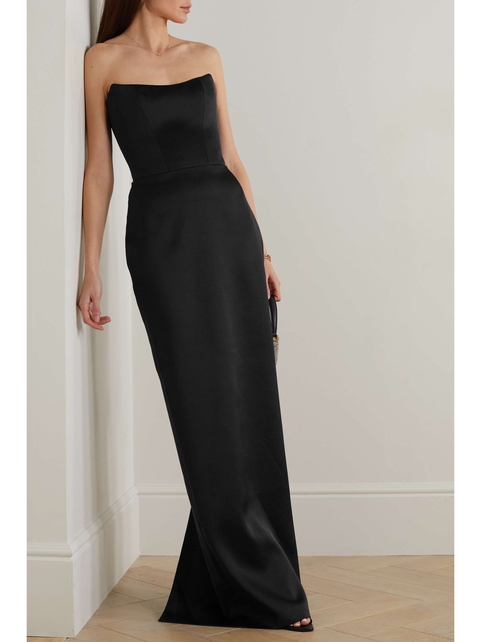 RASARIO Strapless satin gown