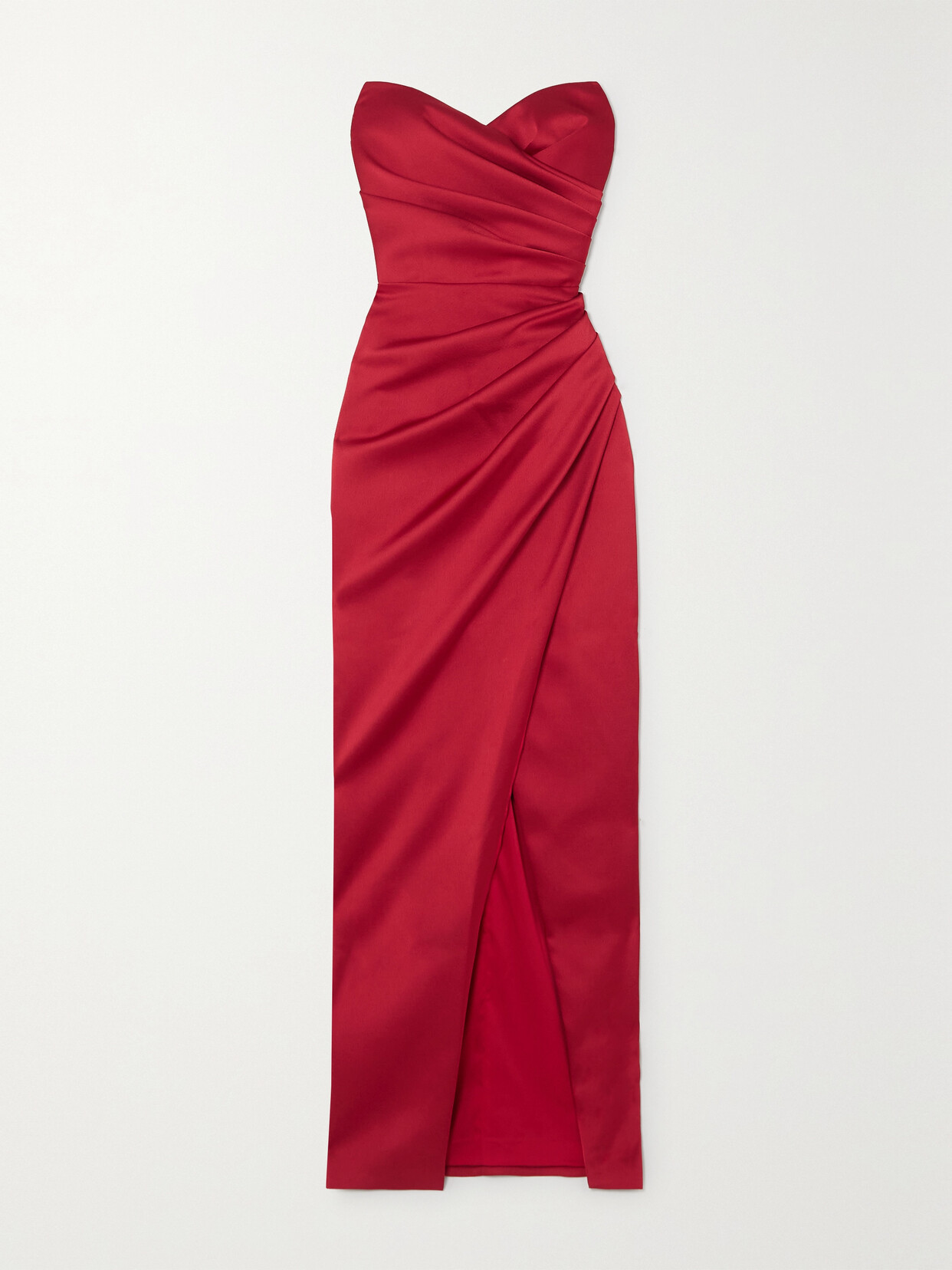 RASARIO - Strapless Gathered Satin Gown - FR34