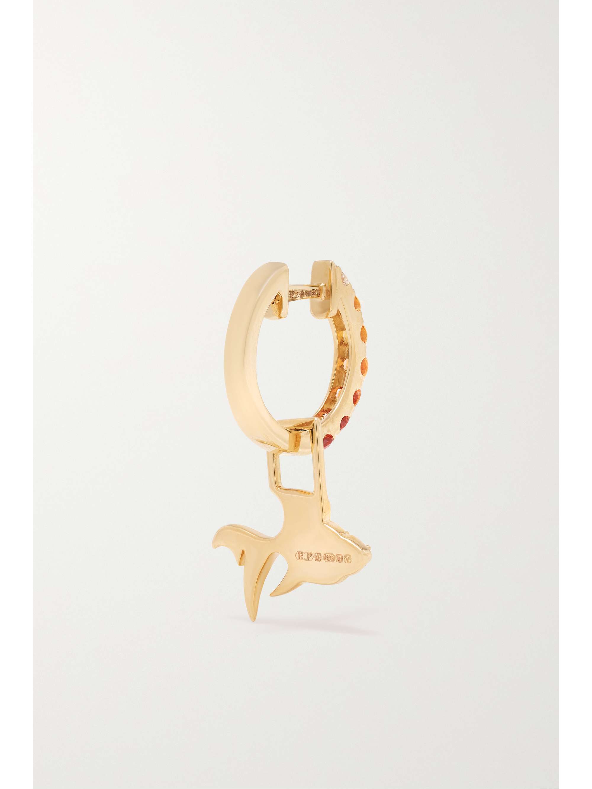 ROBINSON PELHAM Goldfish EarWish 14-karat gold, sapphire and diamond single hoop earring