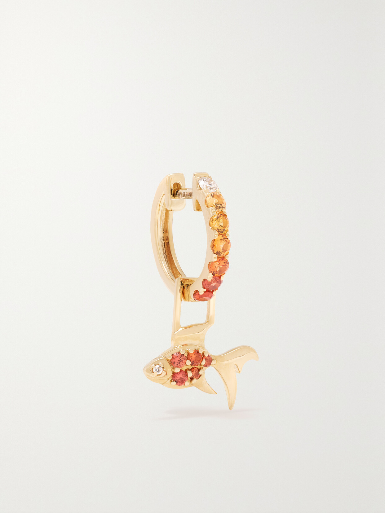 Robinson Pelham - Goldfish Earwish 14-karat Gold, Sapphire And Diamond Single Hoop Earring - One size
