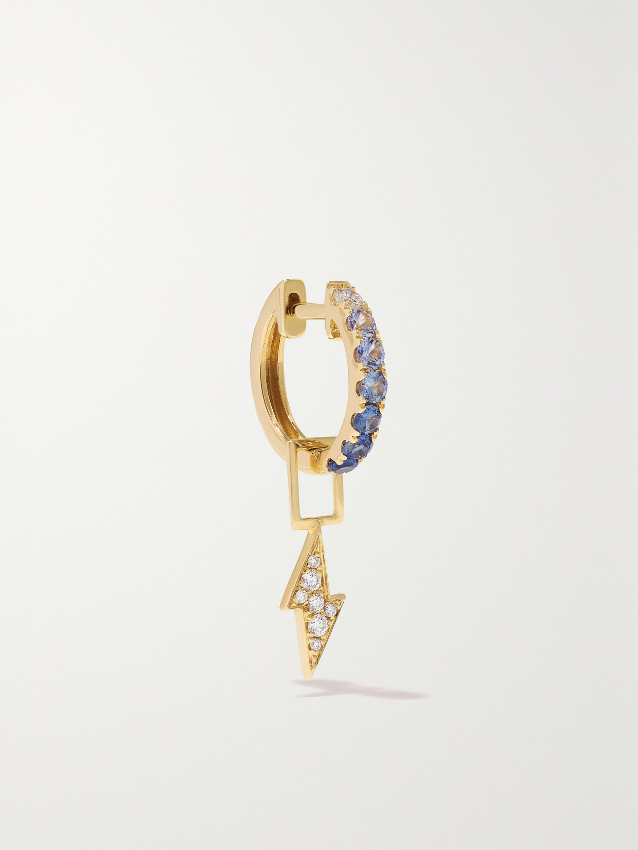 Robinson Pelham Bolt Earwish 14-karat Gold, Sapphire And Diamond Single Hoop Earring