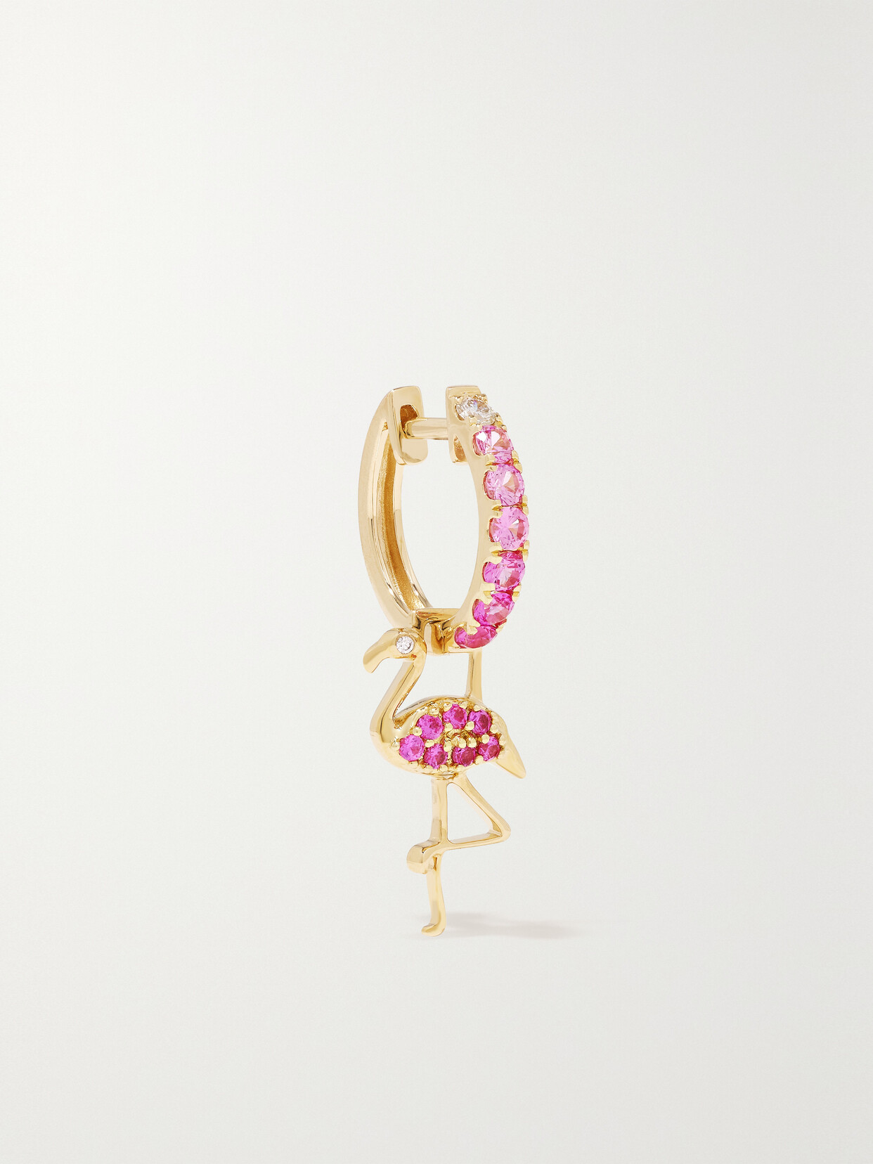 Robinson Pelham Flamingo Earwish 14-karat Gold, Sapphire And Diamond Single Hoop Earring