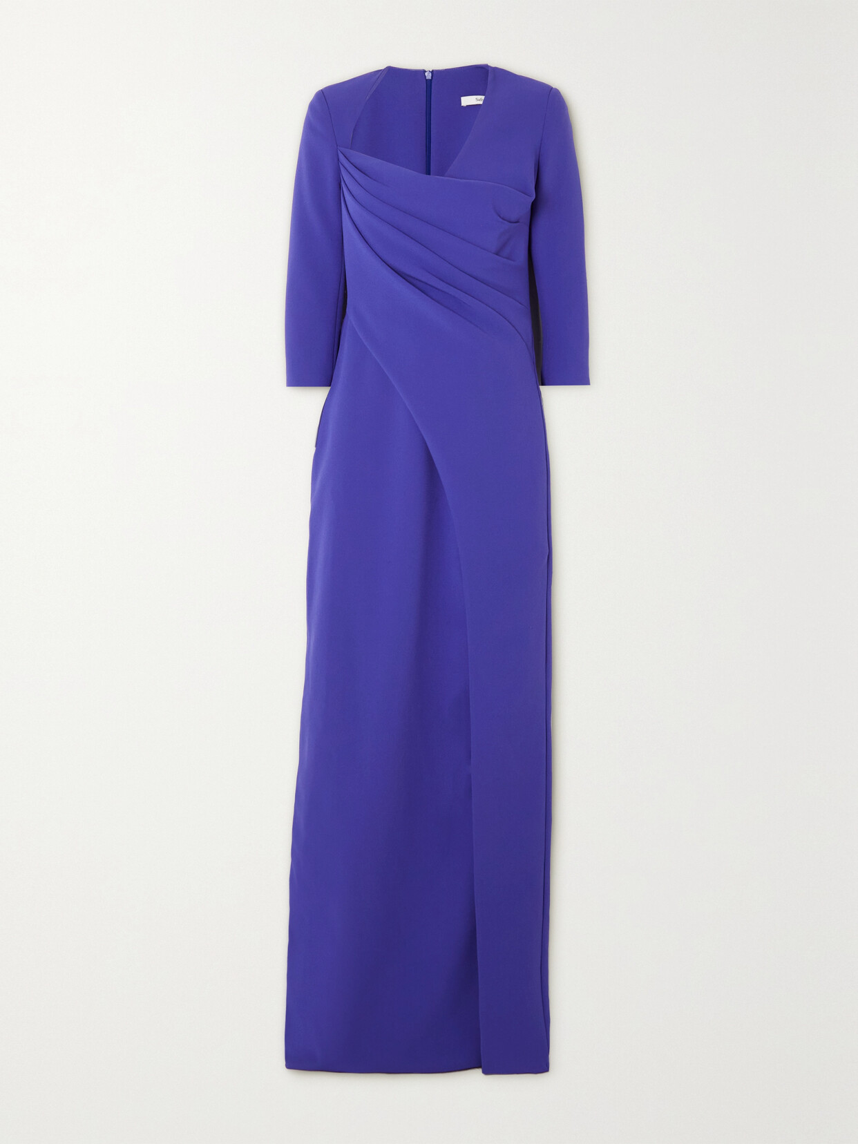 Safiyaa - Ayanna Asymmetric Gathered Stretch-crepe Gown - Blue