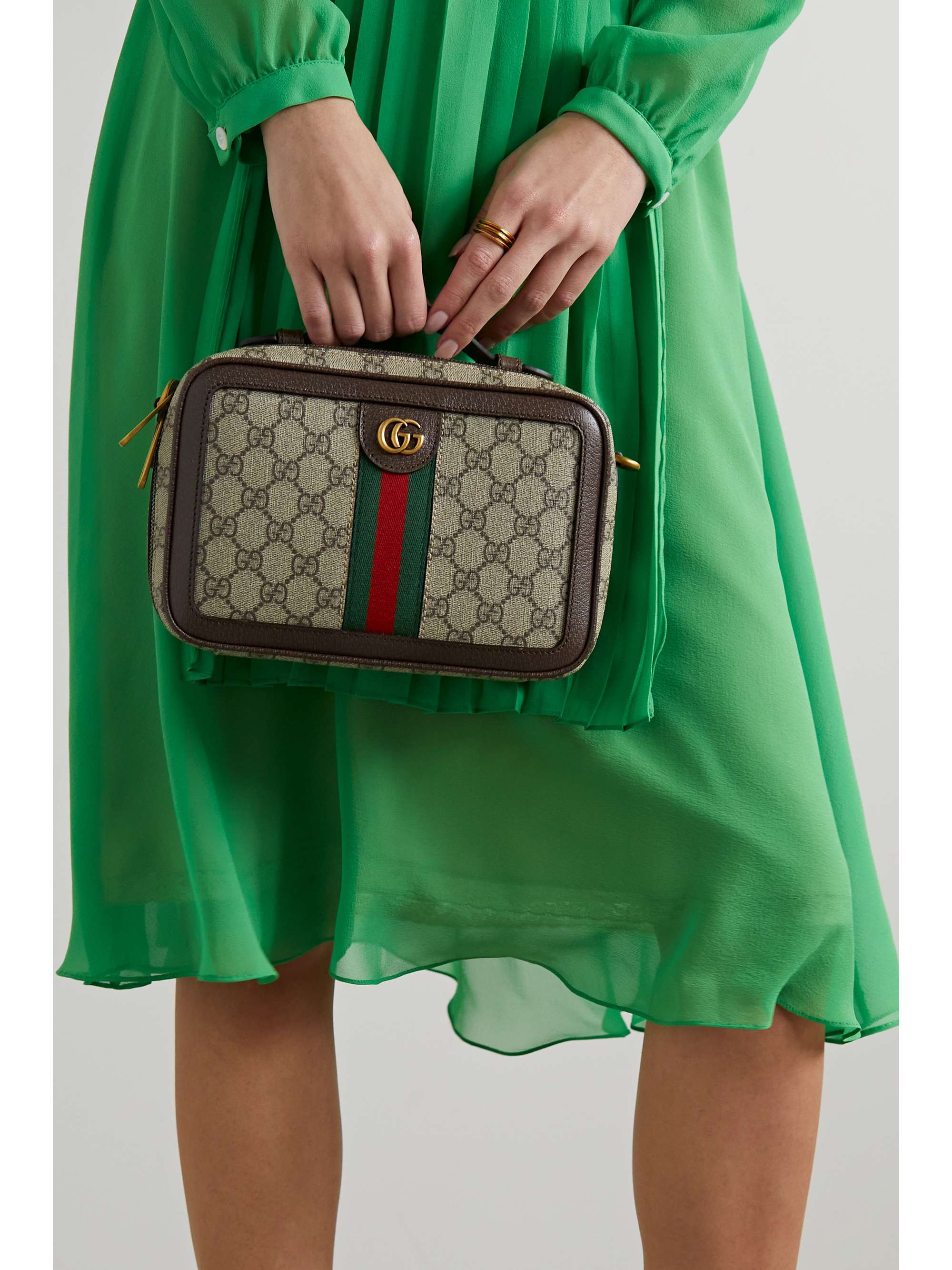 GUCCI Ophidia Coated Canvas Shoulder Bag