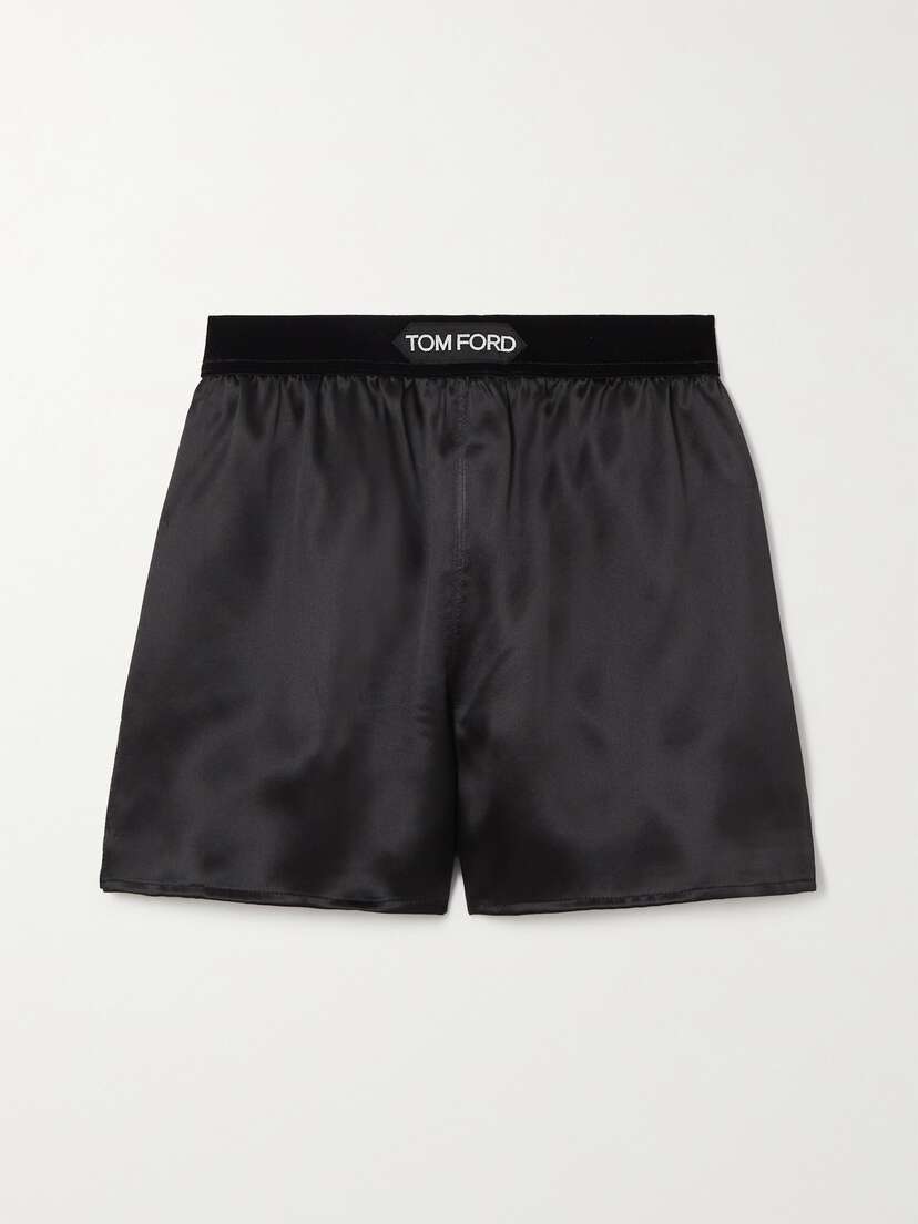 Tom Ford Velvet-trimmed Stretch-silk Shorts